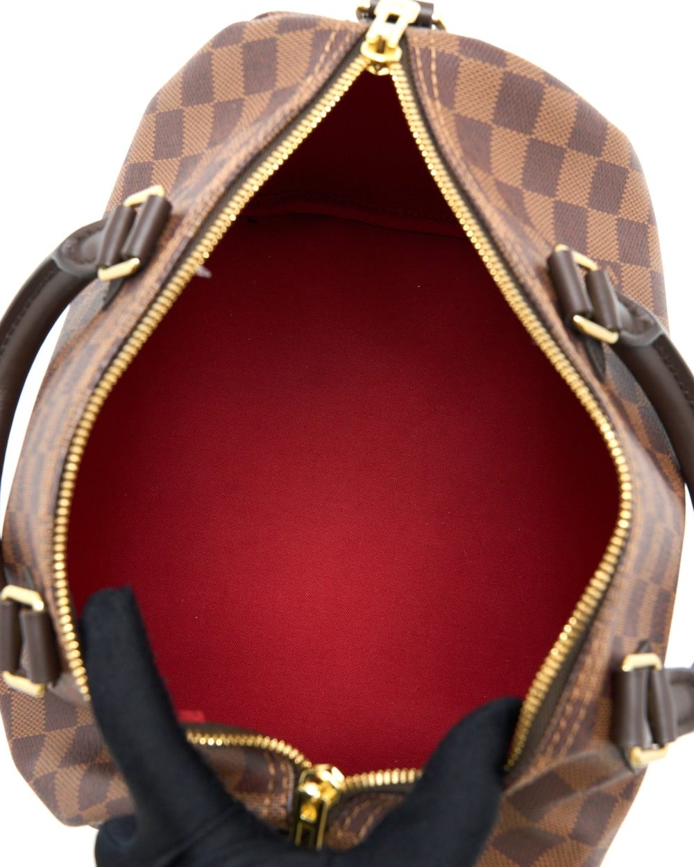 AAA Replica Louis Vuitton LV SPEEDY BANDOULIERE 30 DAMIER EBENE CANVAS GHW (NEW VERSION)