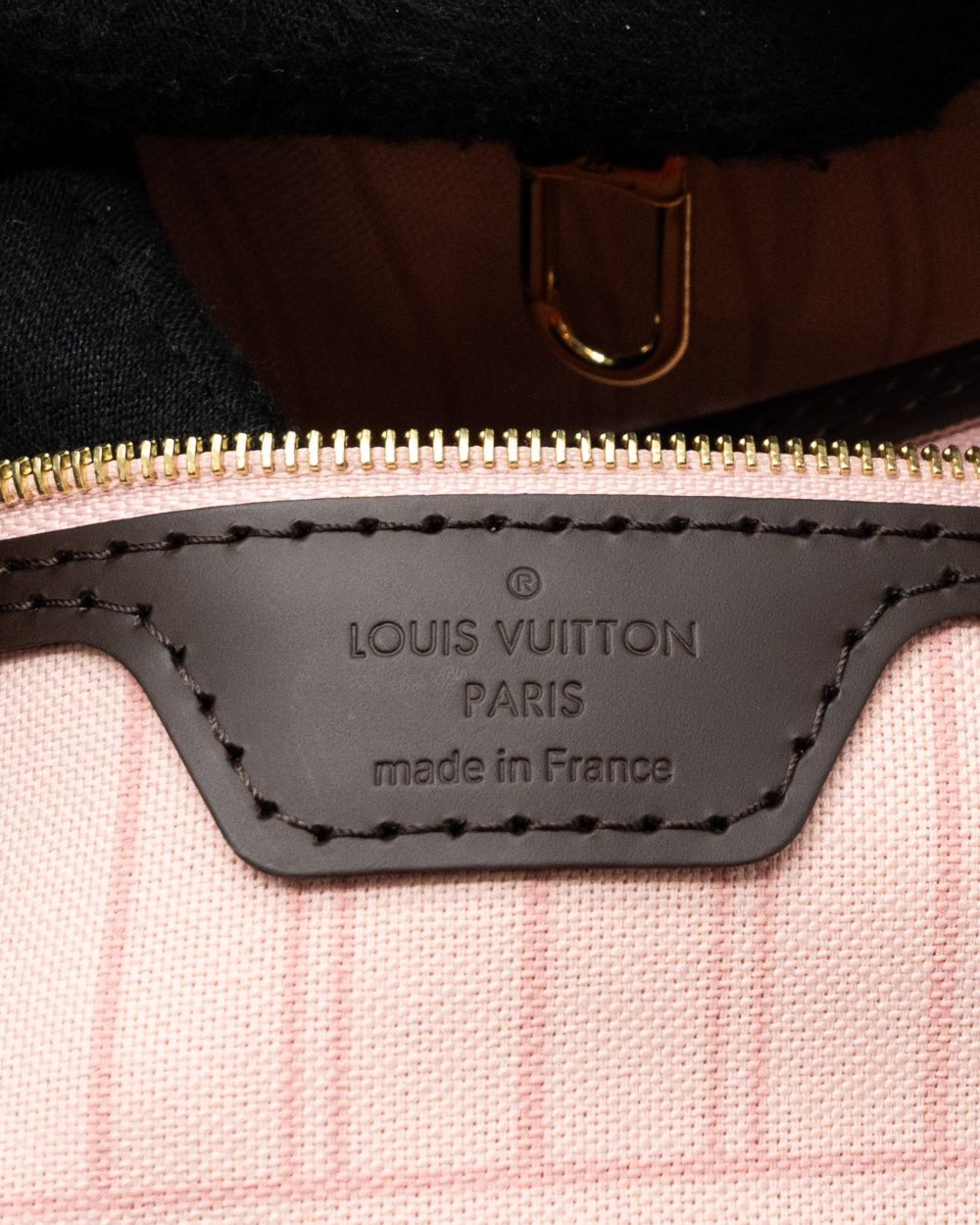 AAA Replica Louis Vuitton LV NEVERFULL MM MONOGRAM DAMIER EBENE CANVAS / ROSE BALLERINA GHW