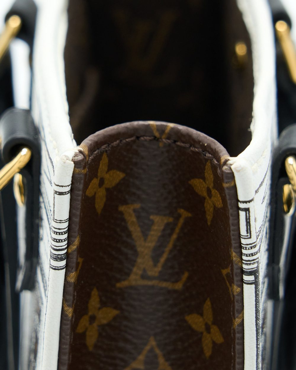 AAA Replica Louis Vuitton LV PETIT SAC PLAT BAG WHITE/BLACK FORNASETTI MONOGRAM CANVAS GHW