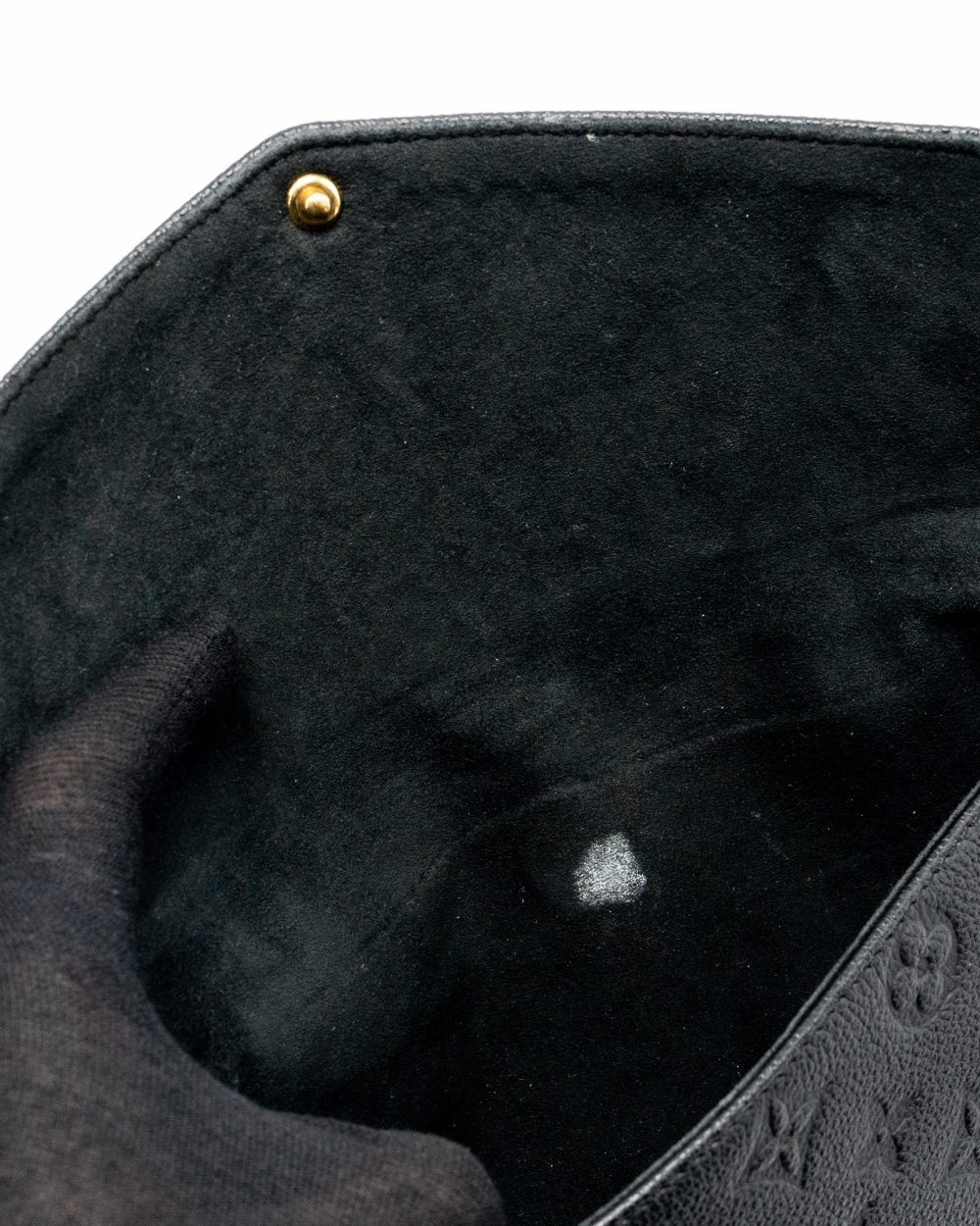 AAA Replica Louis Vuitton LV ENVELOP POCHETTE MONOGRAM EMPREINTE BLACK GHW