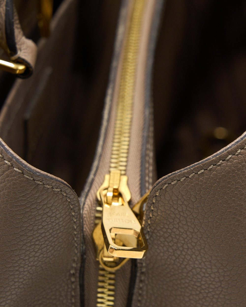 AAA Replica Louis Vuitton LV MONTAIGNE MM MONOGRAM EMPREINTE DARK BEIGE GHW