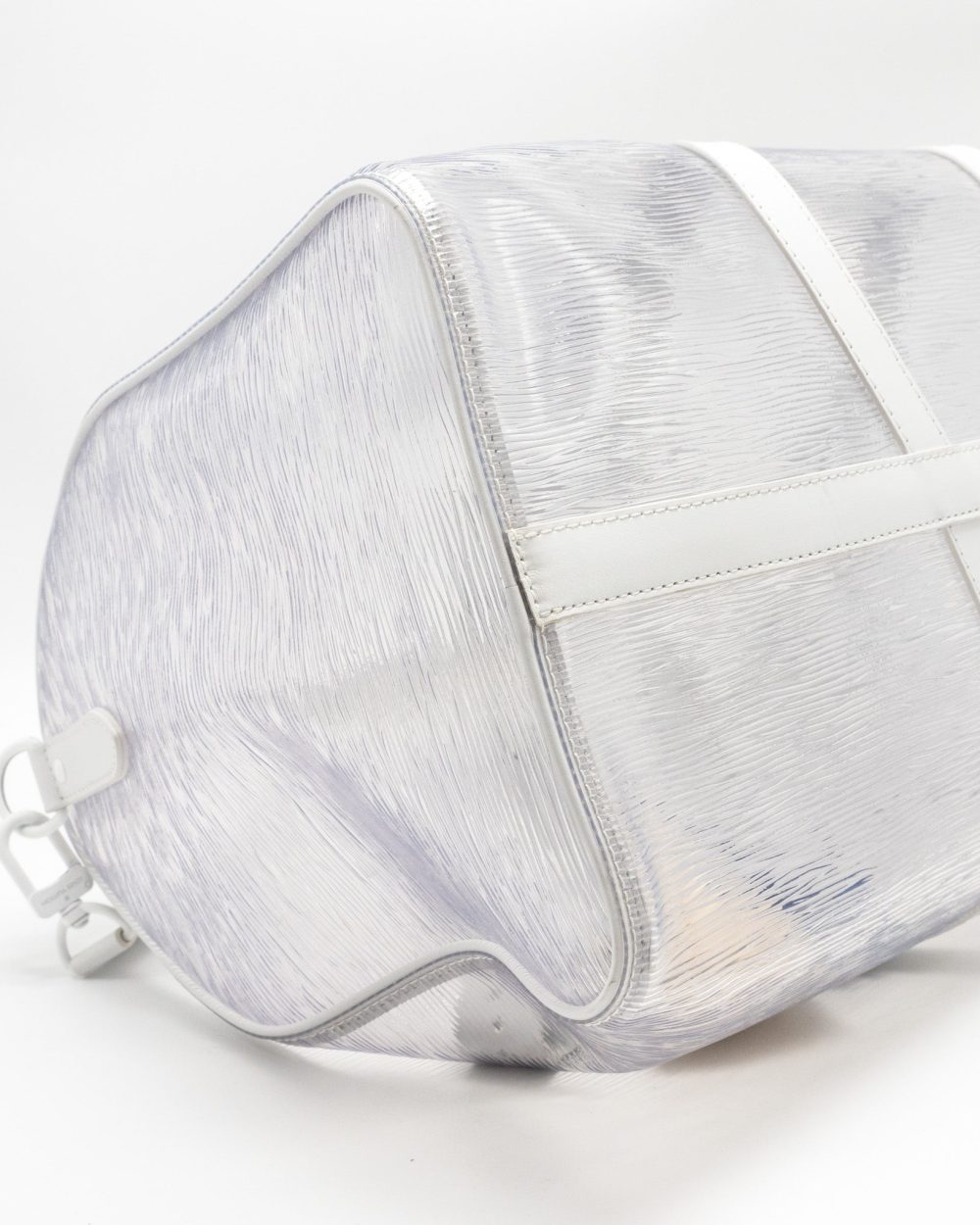 AAA Replica Louis Vuitton LV WAVY KEEPALL 50 EPI PLAGE WHITE