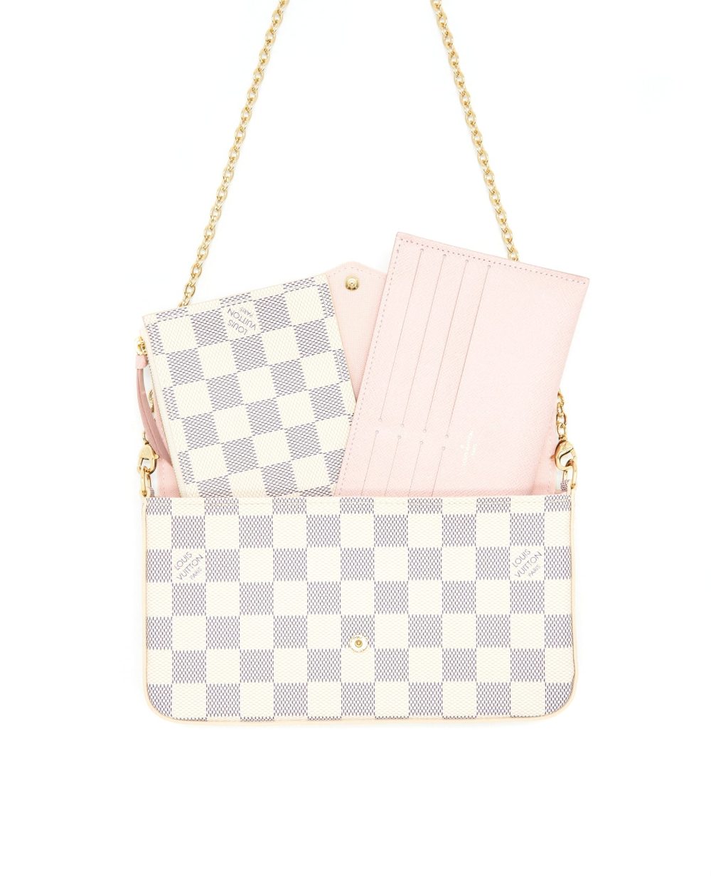 AAA Replica Louis Vuitton LV FELICIE POCHETTE DAMIER AZUR CANVAS
