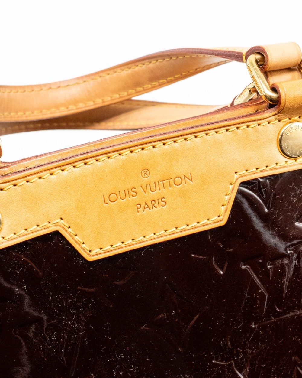 AAA Replica Louis Vuitton LV VERNIS BREA MM BAG MONOGRAM PATENT AMARANTE GHW