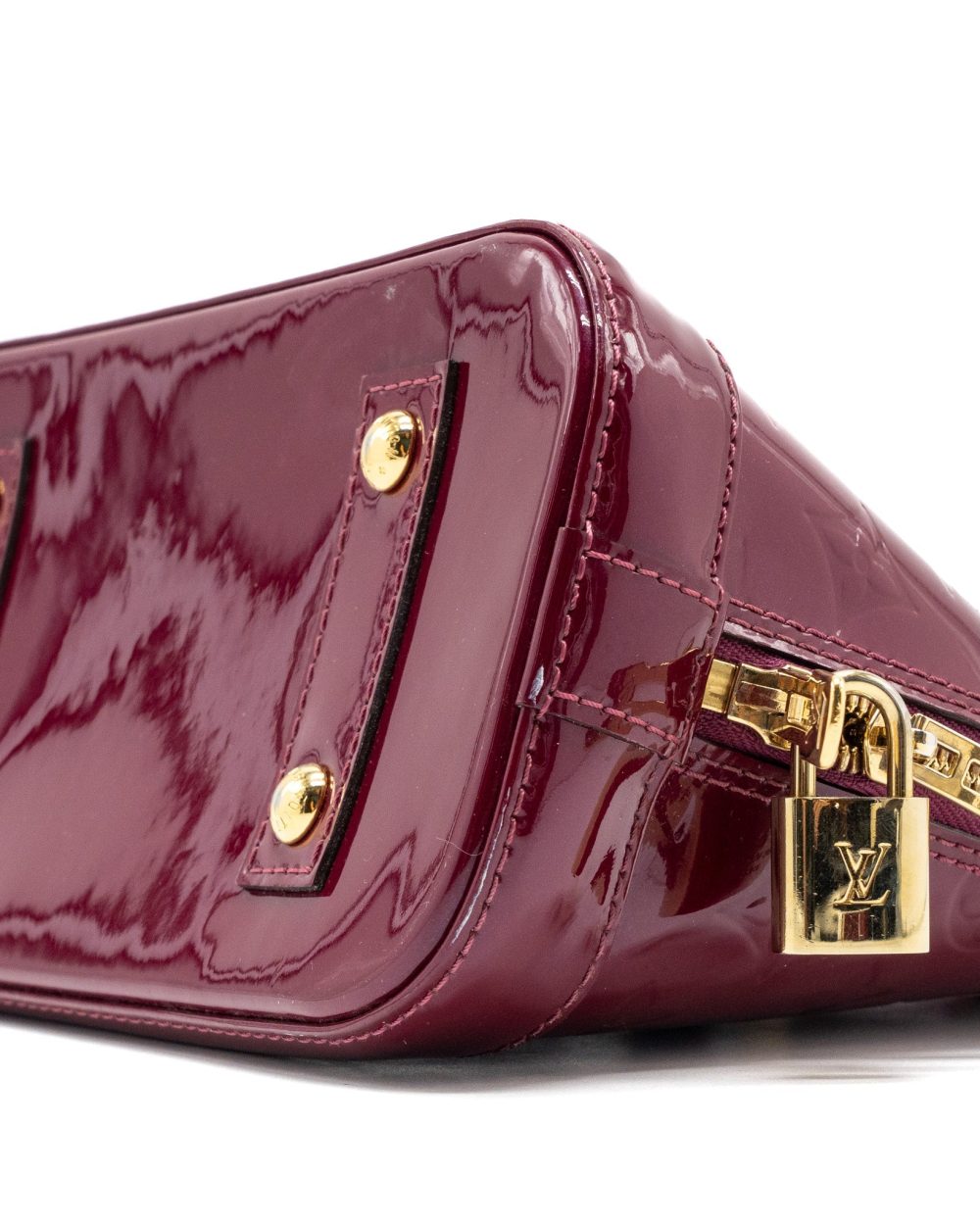 AAA Replica Louis Vuitton LV ALMA BB PATENT LEATHER INDIAN ROSE GHW