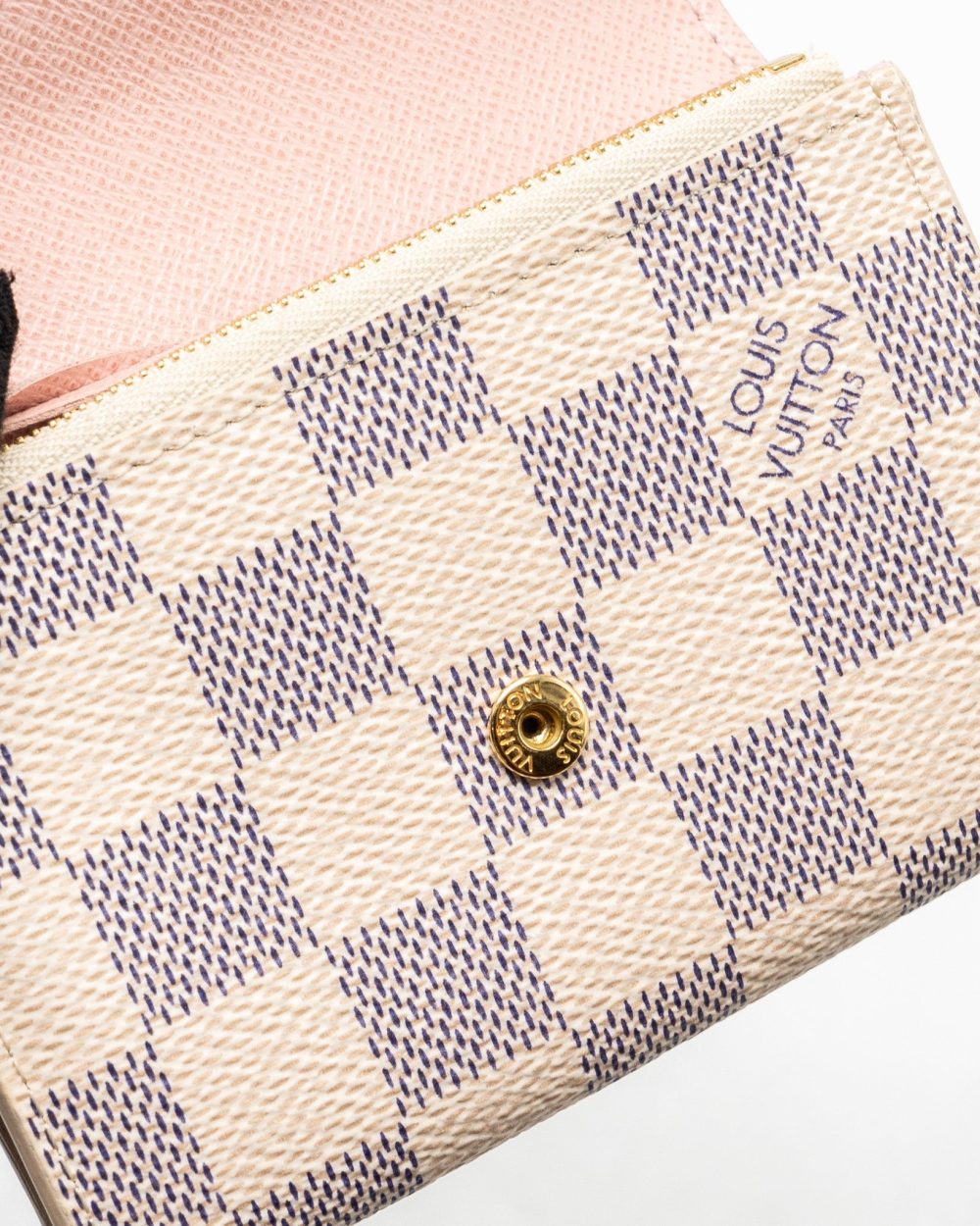 AAA Replica Louis Vuitton LV ROSALIE COIN PURSE DAMIER AZUR CANVAS GHW