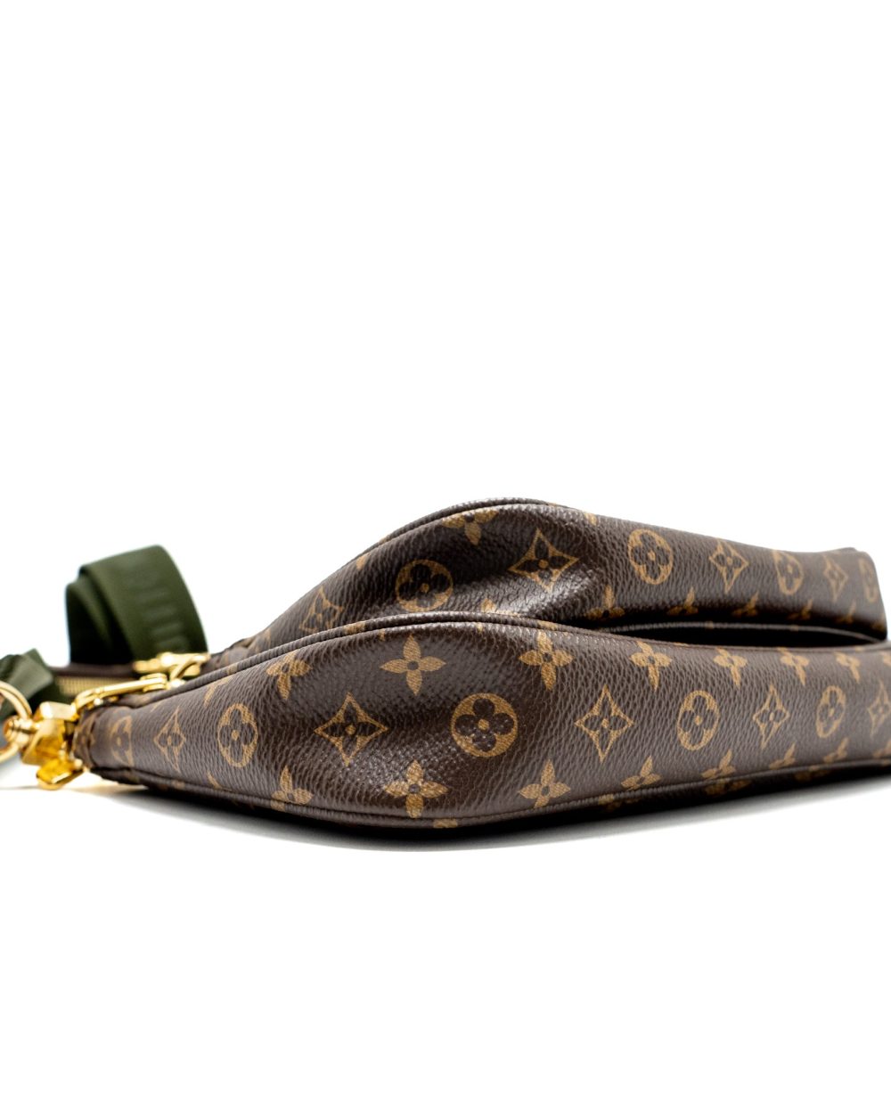AAA Replica Louis Vuitton LV MULTI POCHETTE ACCESSORIES MONOGRAM CANVAS KHAKI STRAP GHW