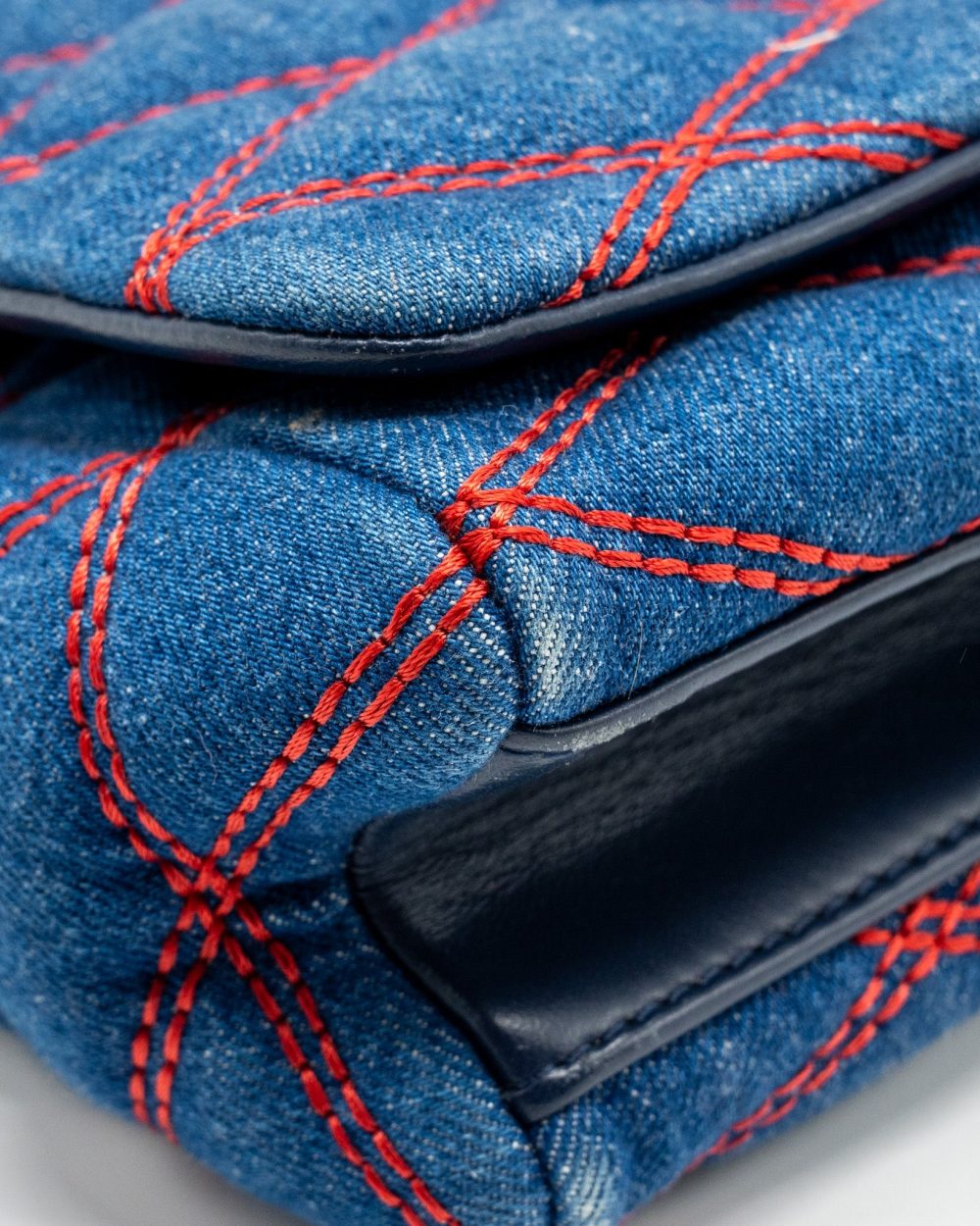 AAA Replica Louis Vuitton LV MALLETAHE GO-14 MM BAG DENIM/LEATHER BLUE/RED SHW