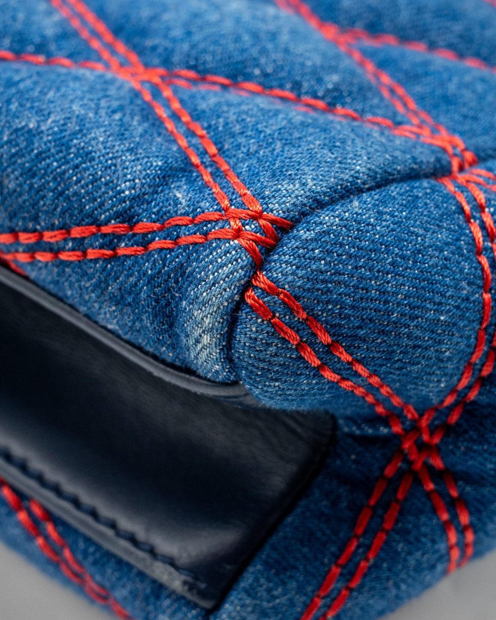 AAA Replica Louis Vuitton LV MALLETAHE GO-14 MM BAG DENIM/LEATHER BLUE/RED SHW