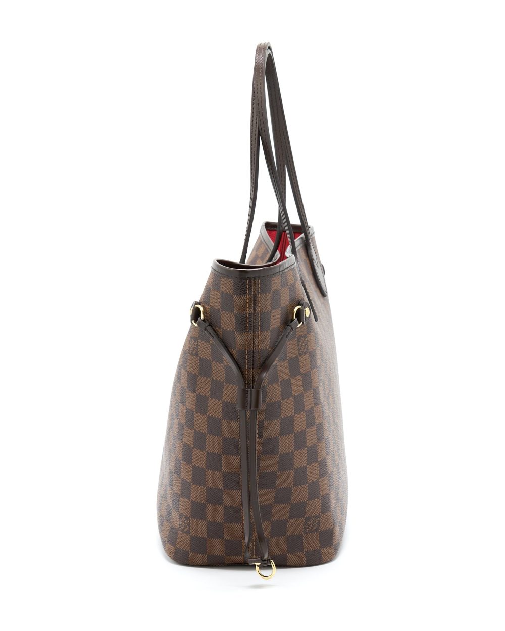 AAA Replica Louis Vuitton LV NEVERFULL MM DAMIER EBENE CHERRY GHW