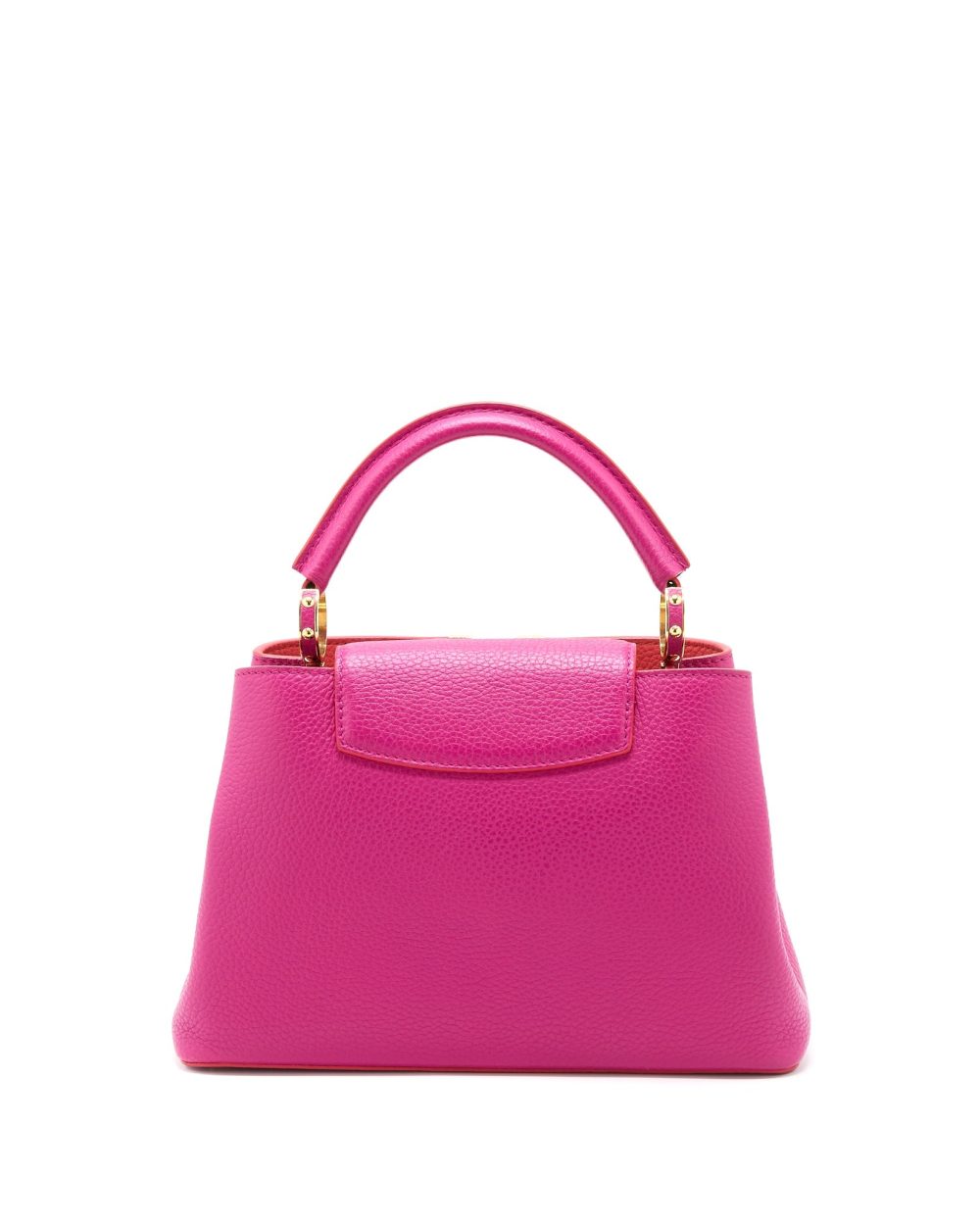 AAA Replica Louis Vuitton LV CAPUCINES BB CALFSKIN PINK/BRIGHT ORANGE GHW