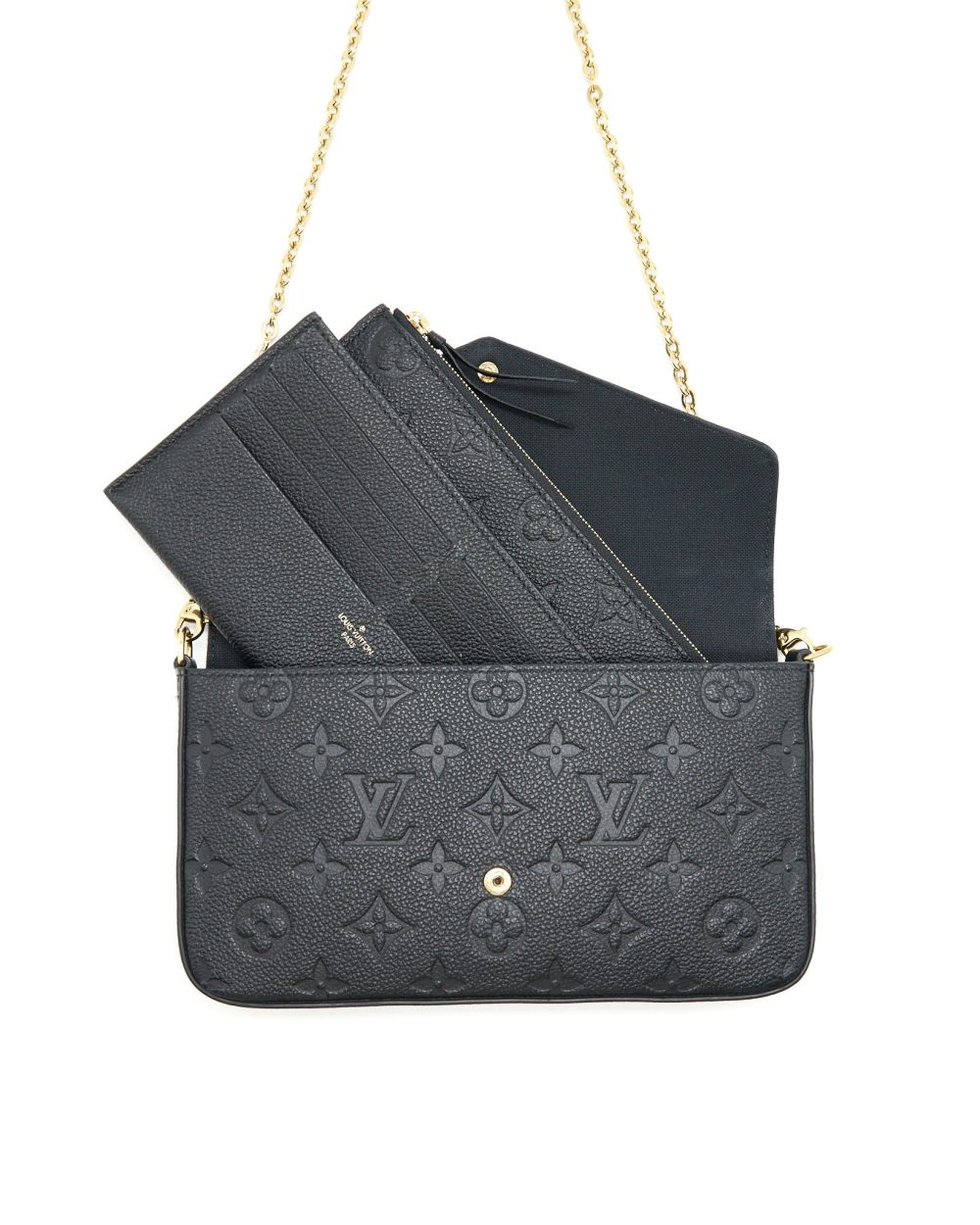 AAA Replica Louis Vuitton LV FELICIE POCHETTE MONOGRAM EMPREINTE LEATHER BLACK
