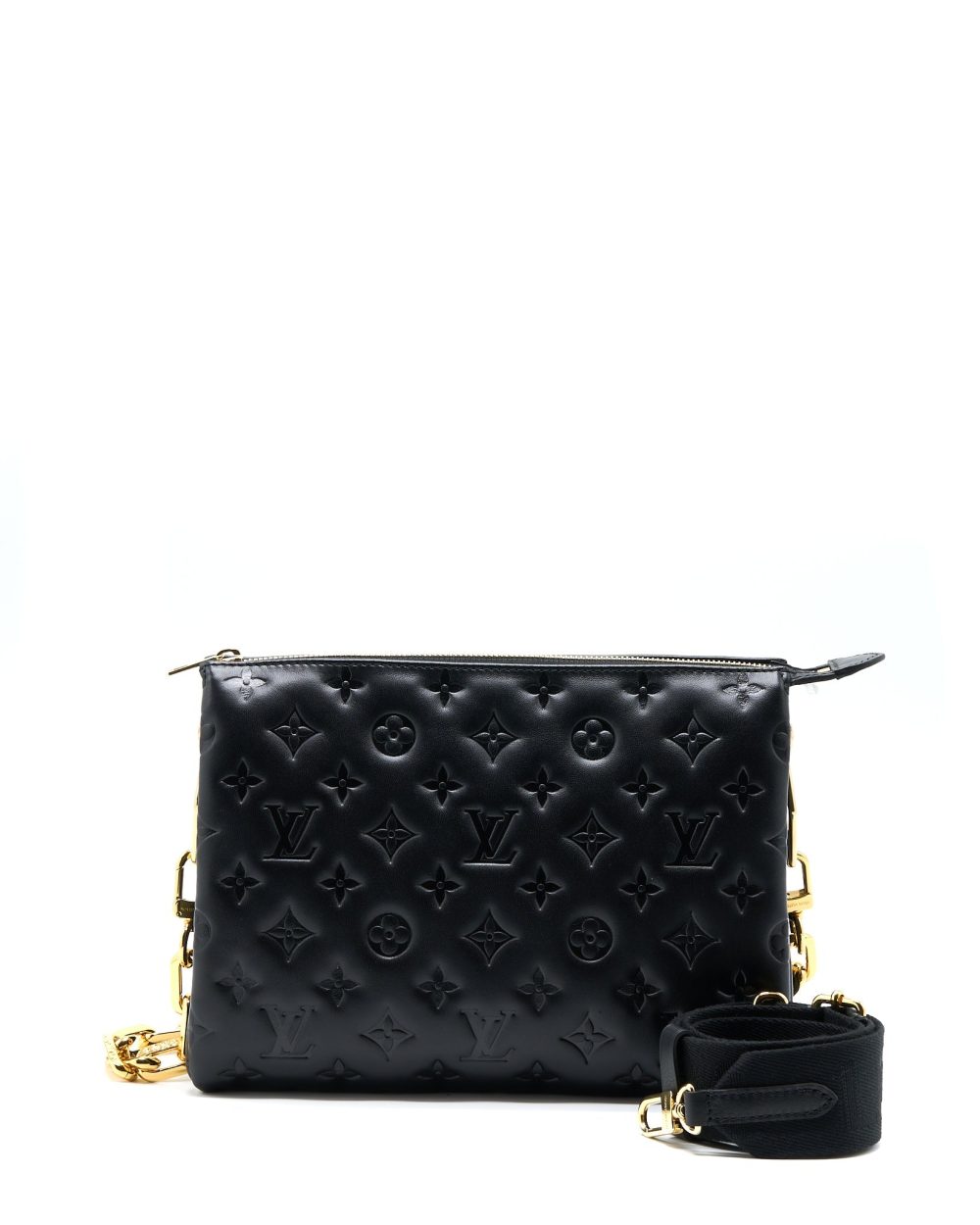 AAA Replica Louis Vuitton LV COUSSIN PM LAMBSKIN BLACK GHW (NEW VERISON)