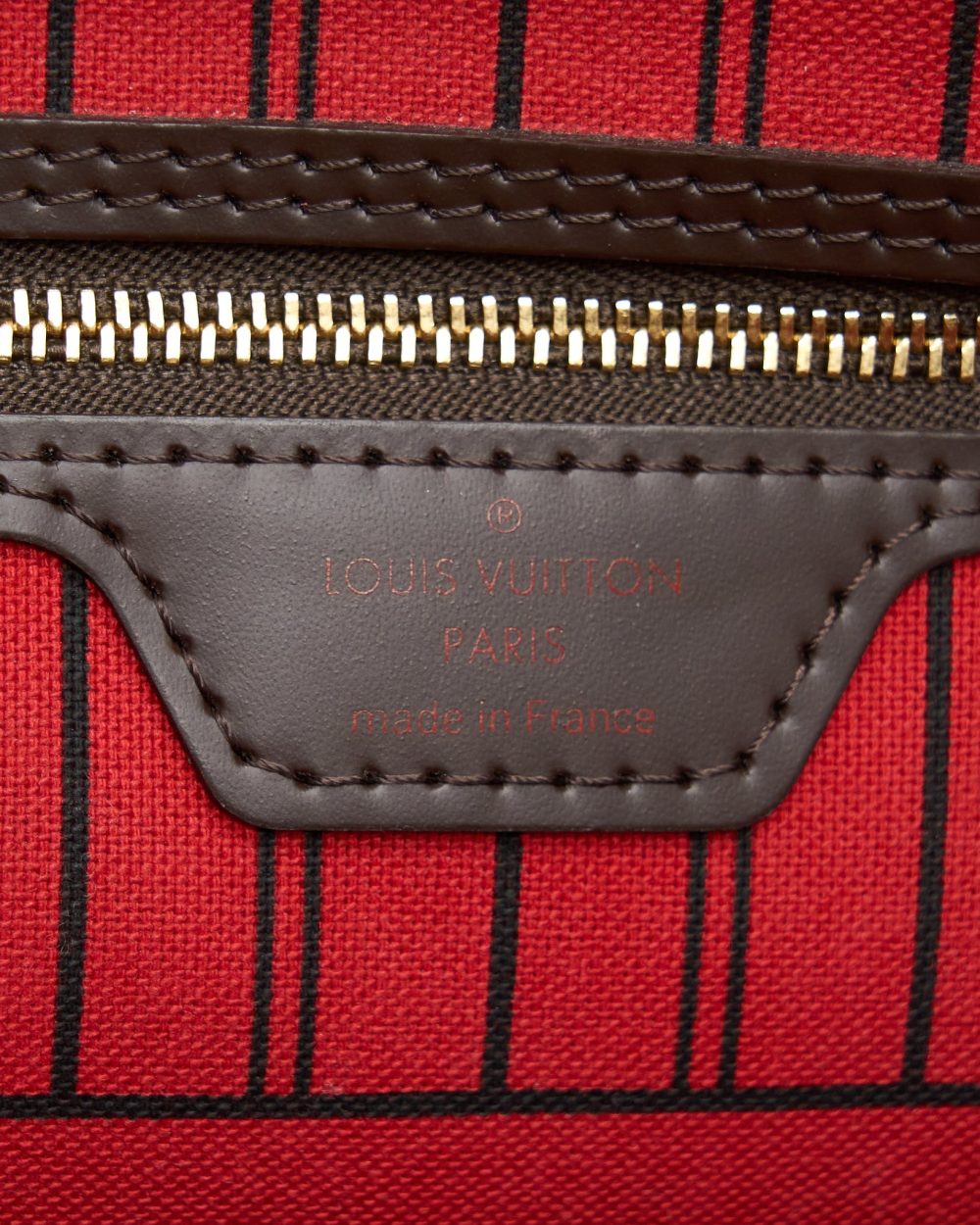 AAA Replica Louis Vuitton LV NEVERFULL MM DAMIER EBENE CHERRY GHW