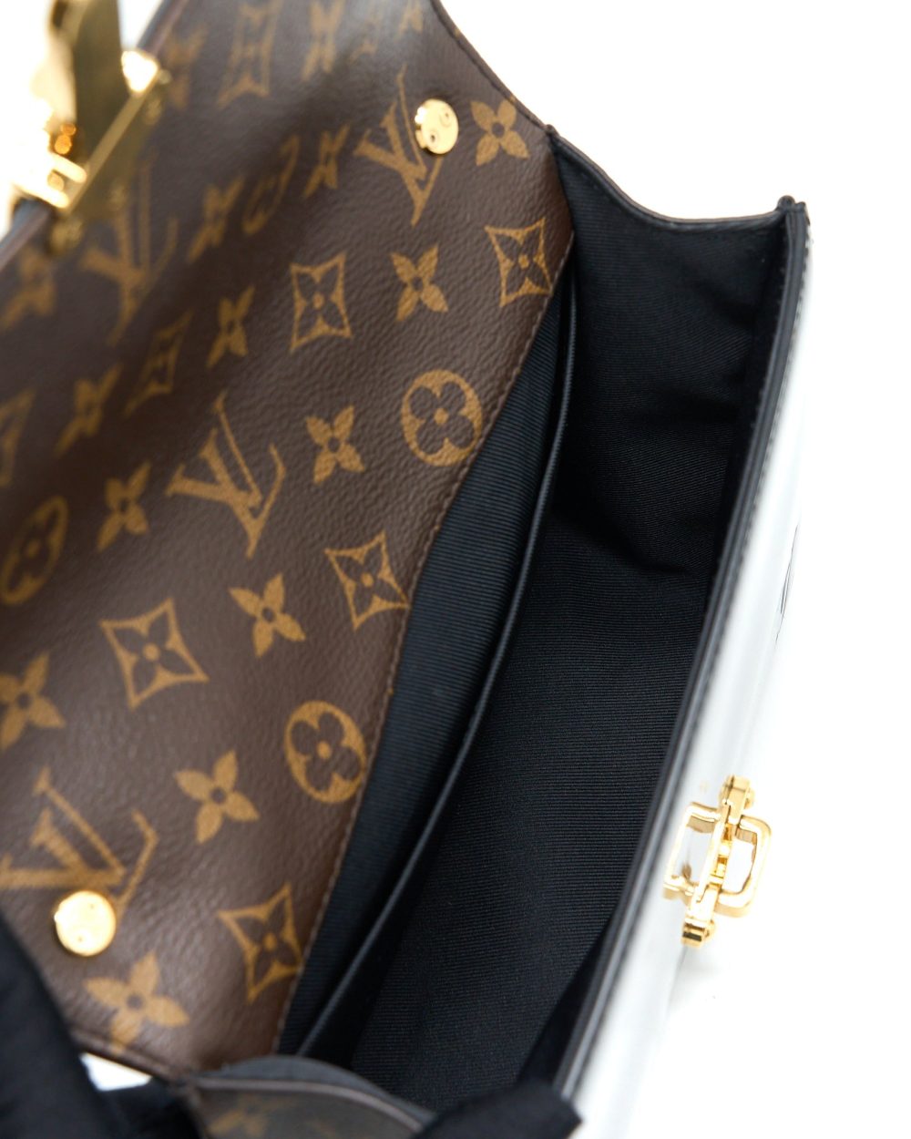 AAA Replica Louis Vuitton LV CHERRYWOOD BB PATENT/MONOGRAM CANVAS BLACK GHW