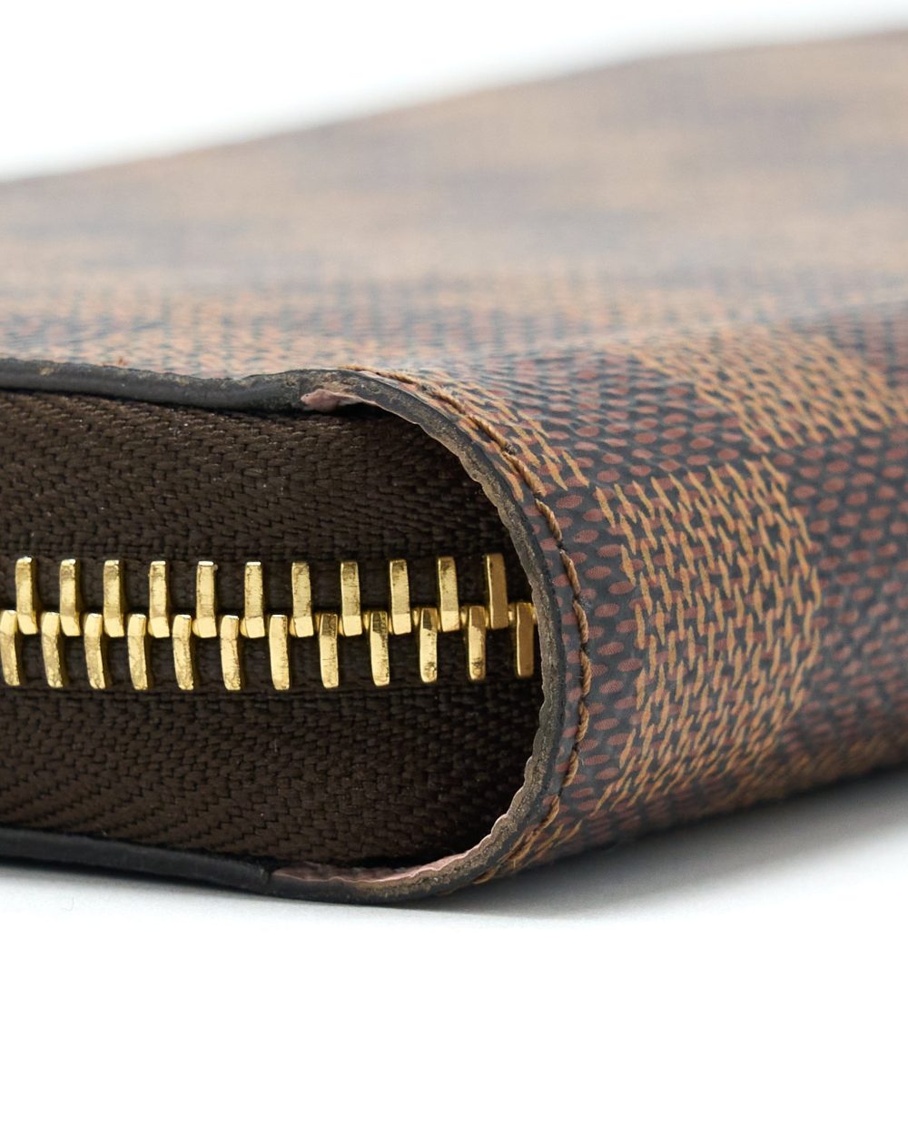 AAA Replica Louis Vuitton LV ZIPPY WALLET DAMIER EBENE CANVAS/ ROSE BALLERINE GHW