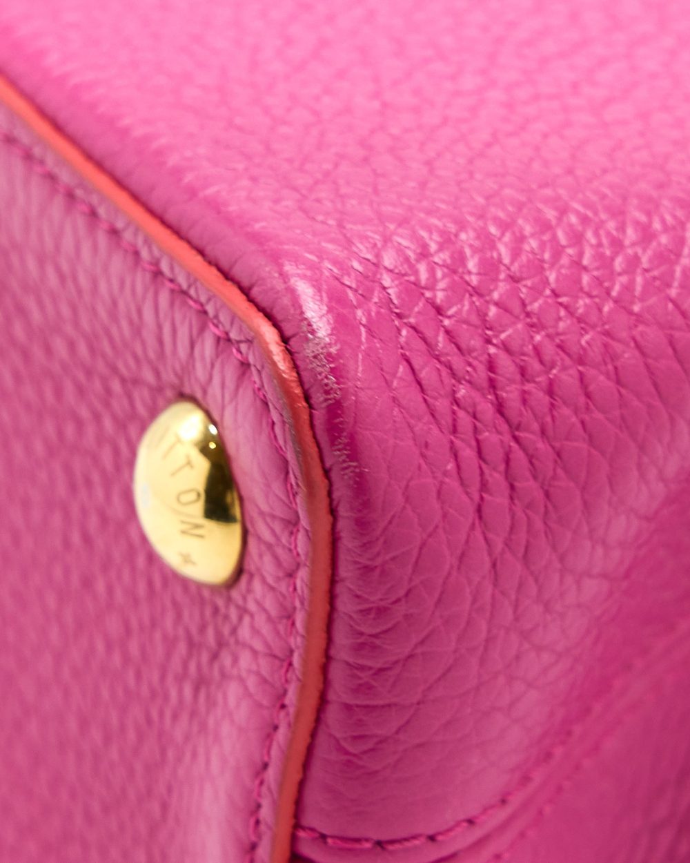 AAA Replica Louis Vuitton LV CAPUCINES BB CALFSKIN PINK/BRIGHT ORANGE GHW