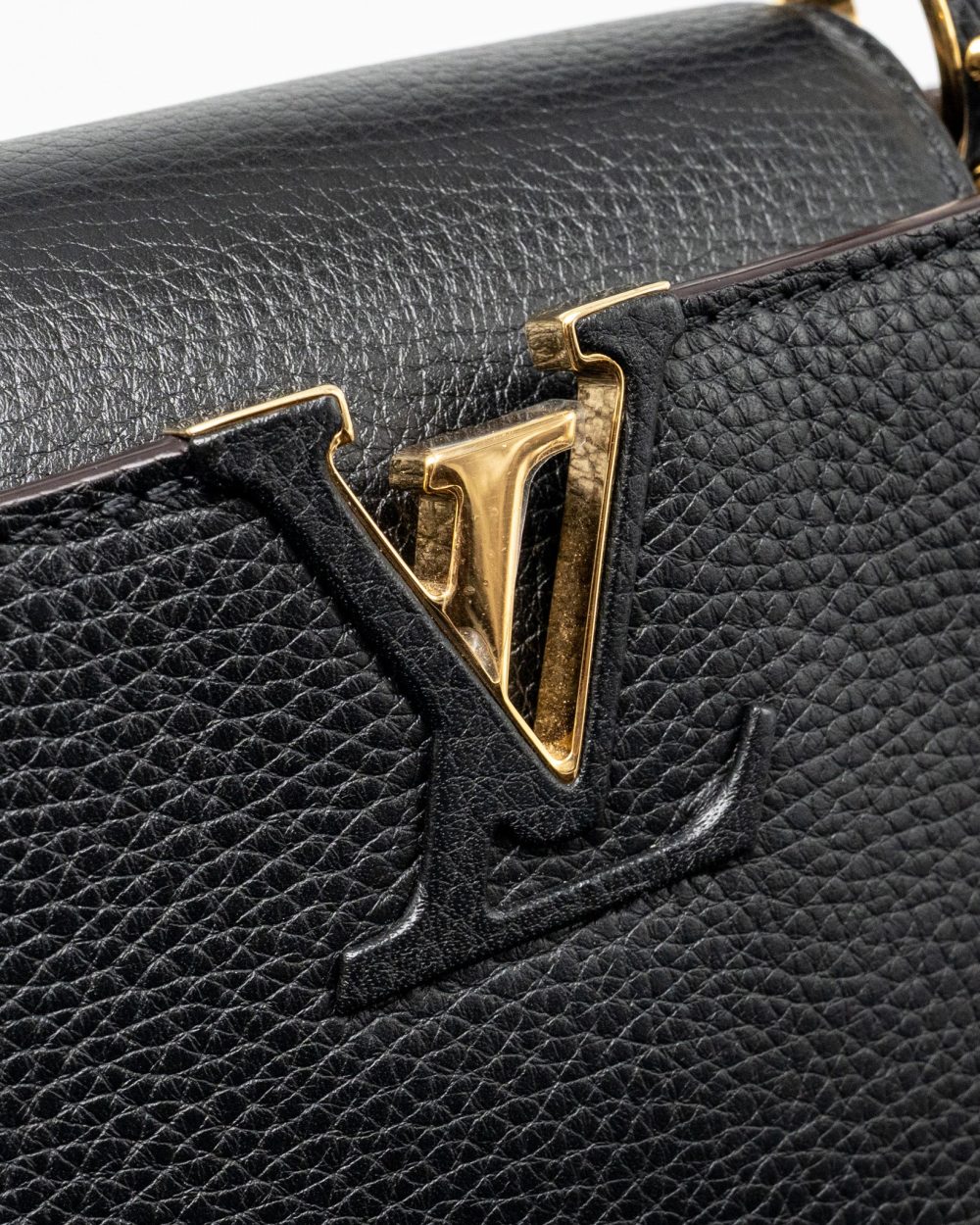 AAA Replica Louis Vuitton LV CAPUCINES BB CALFSKIN BLACK GHW