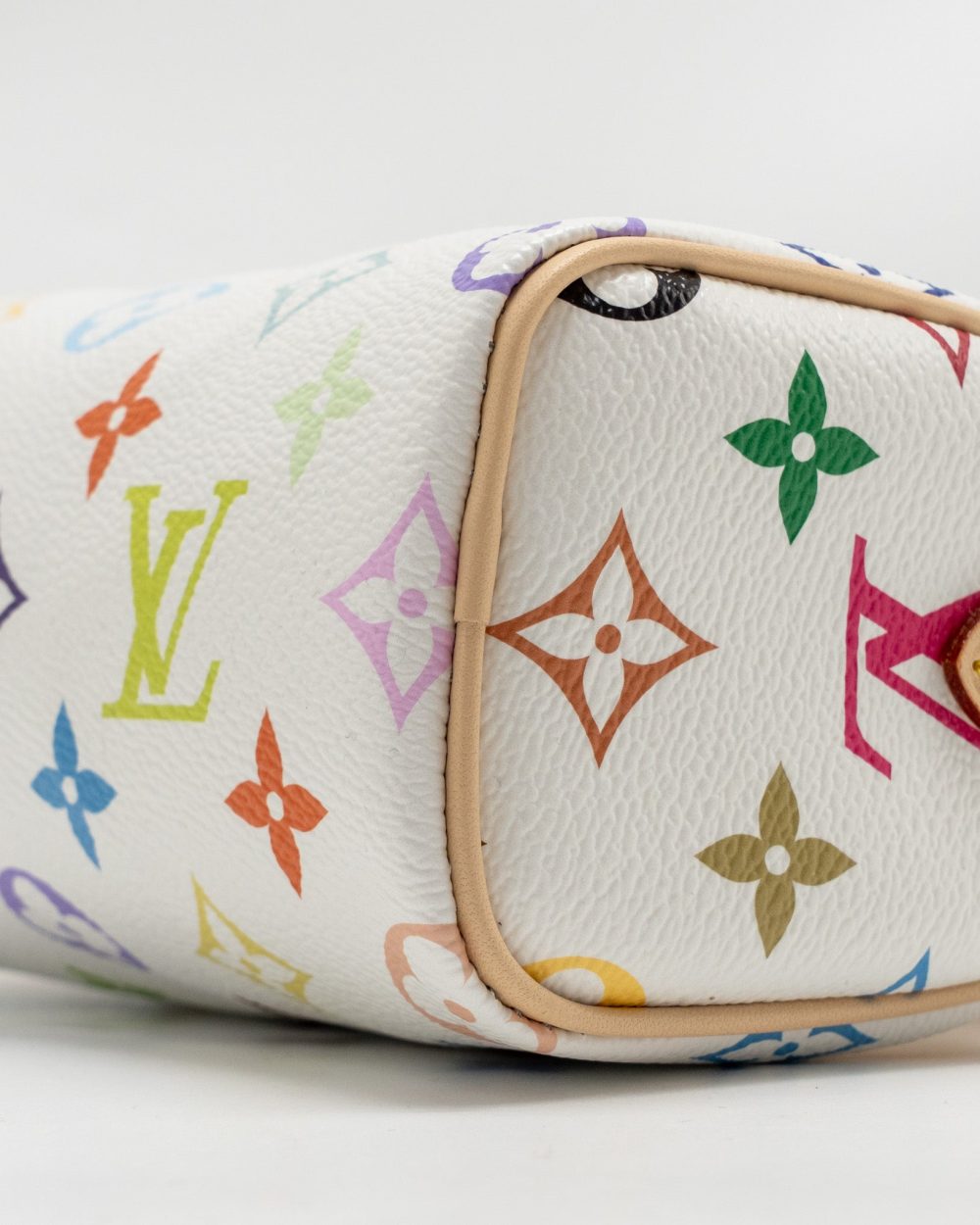 AAA Replica Louis Vuitton LV X TAKASHI MURAKAMI NANO SPEEDY MULTICOLOURED MONOGRAM CANVAS WHITE GHW