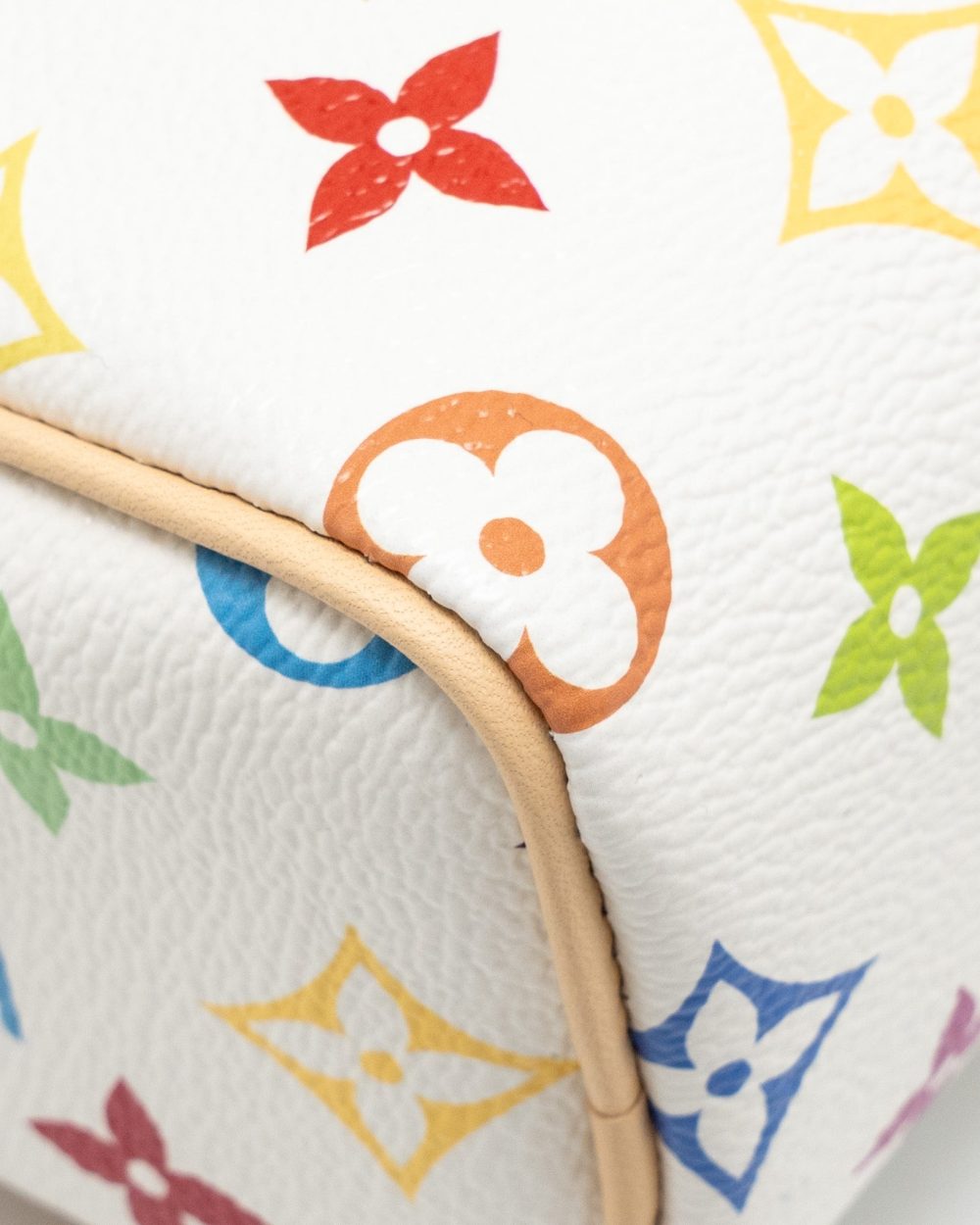 AAA Replica Louis Vuitton LV X TAKASHI MURAKAMI NANO SPEEDY MULTICOLOURED MONOGRAM CANVAS WHITE GHW