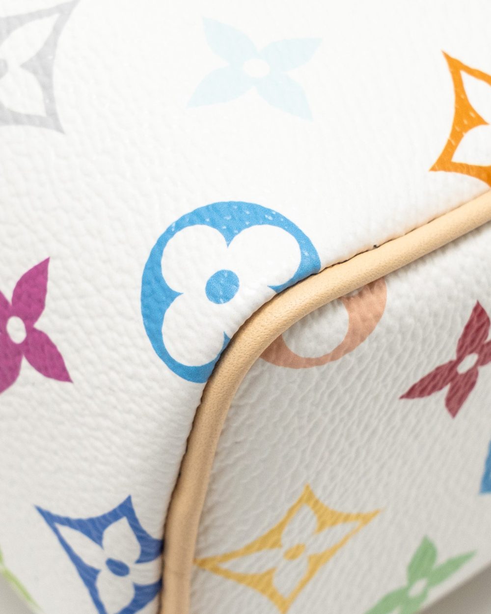 AAA Replica Louis Vuitton LV X TAKASHI MURAKAMI NANO SPEEDY MULTICOLOURED MONOGRAM CANVAS WHITE GHW