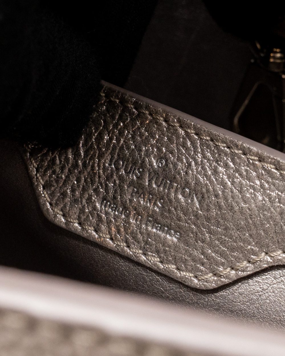 AAA Replica Louis Vuitton LV CAPUCINES BB LEATHER METALLIC SILVER SHW