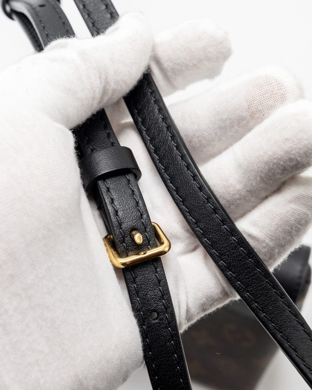 AAA Replica Louis Vuitton LV LOCKY BB MONOGRAM CANVAS/LEATHER BLACK GHW