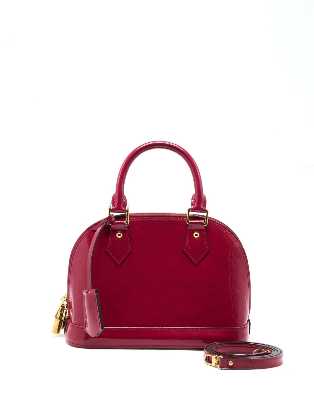 AAA Replica Louis Vuitton LV ALMA BB PATENT DARK PINK GHW