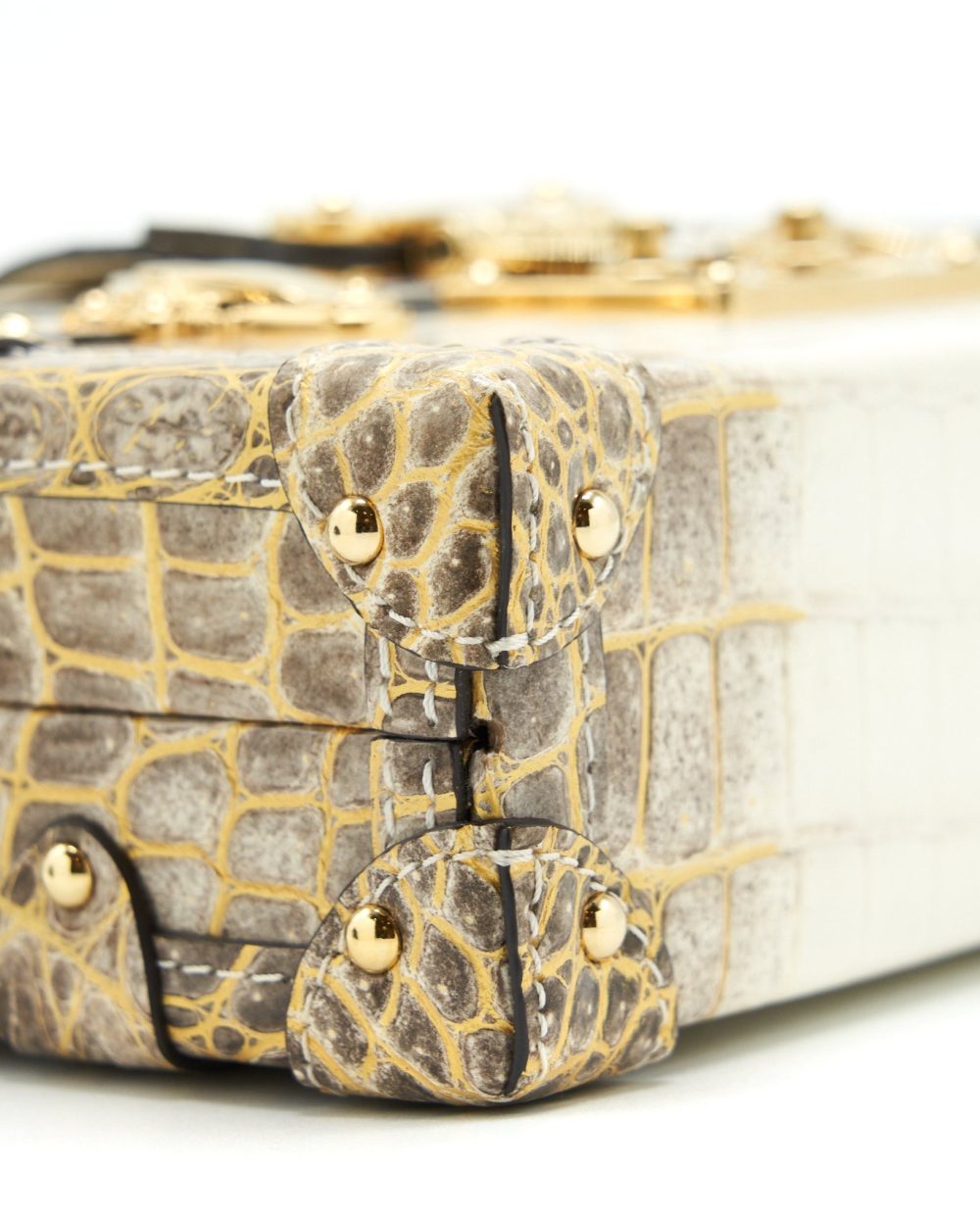 AAA Replica Louis Vuitton LV PETITE MALLE NILOTICUS CROCODILE WHITE GHW