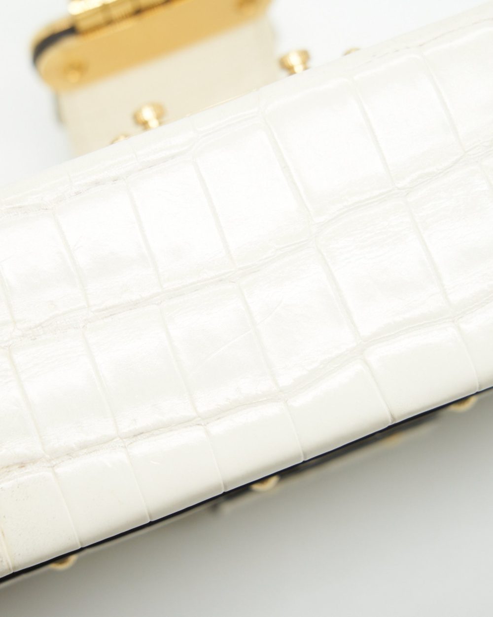 AAA Replica Louis Vuitton LV PETITE MALLE NILOTICUS CROCODILE WHITE GHW
