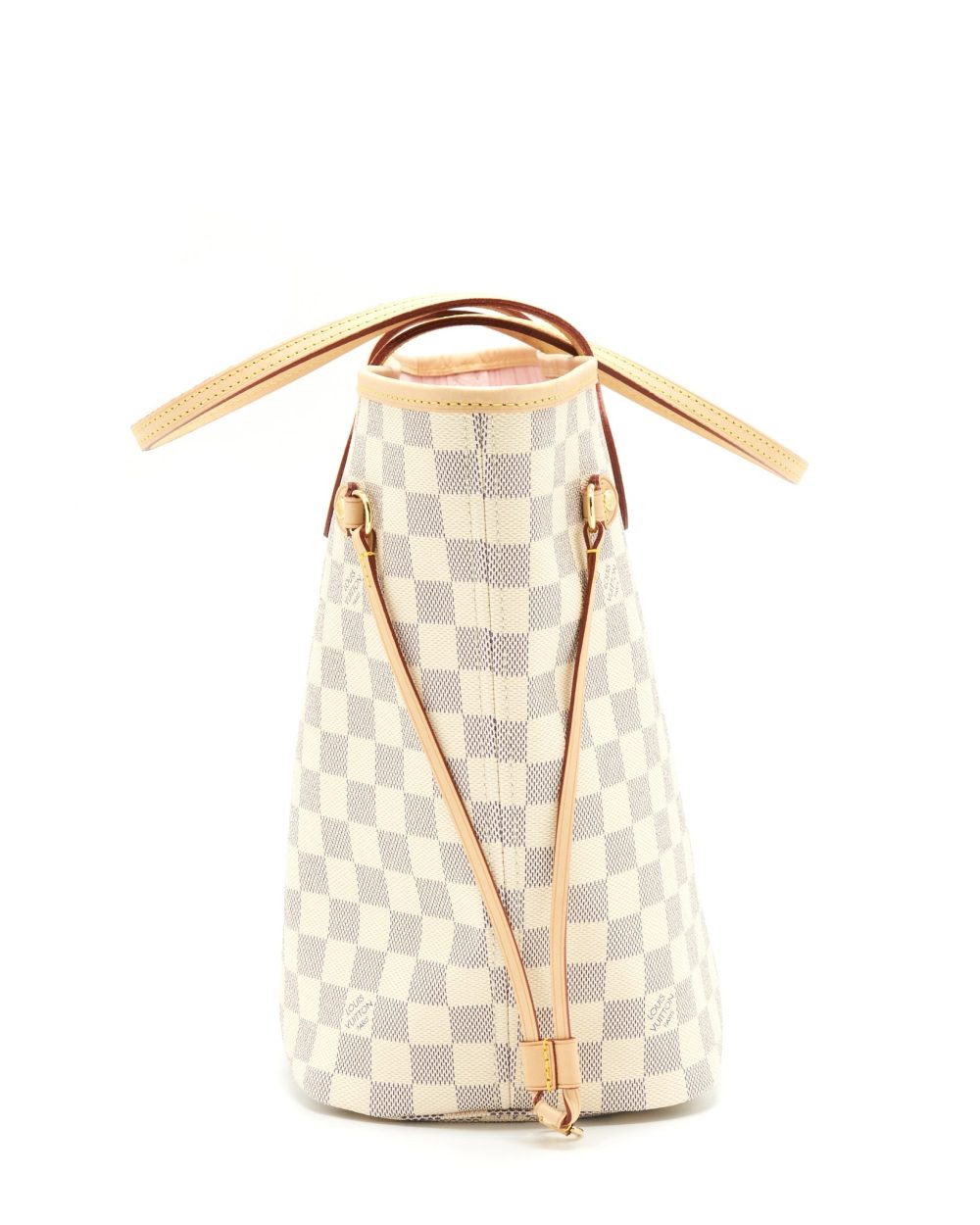 AAA Replica Louis Vuitton LV NEVERFULL MM DAMIER AZUR CANVAS /ROSE BALLERINE (NO INNER POUCH)