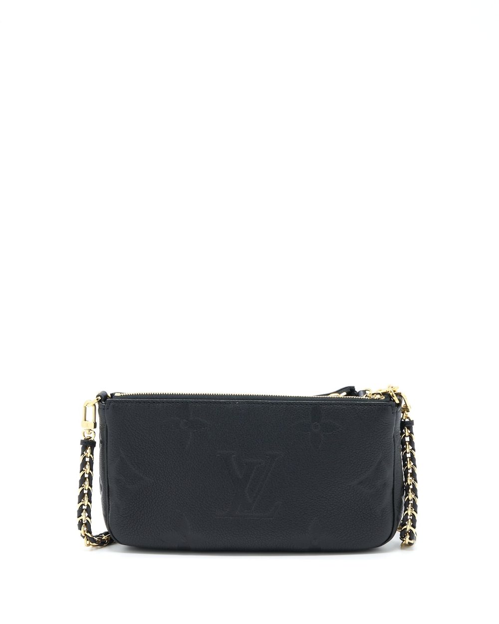 AAA Replica Louis Vuitton LV MULTI POCHETTE ACCESSORIES MONOGRAM EMPRIENTED BLACK GHW (NEW VERSION)