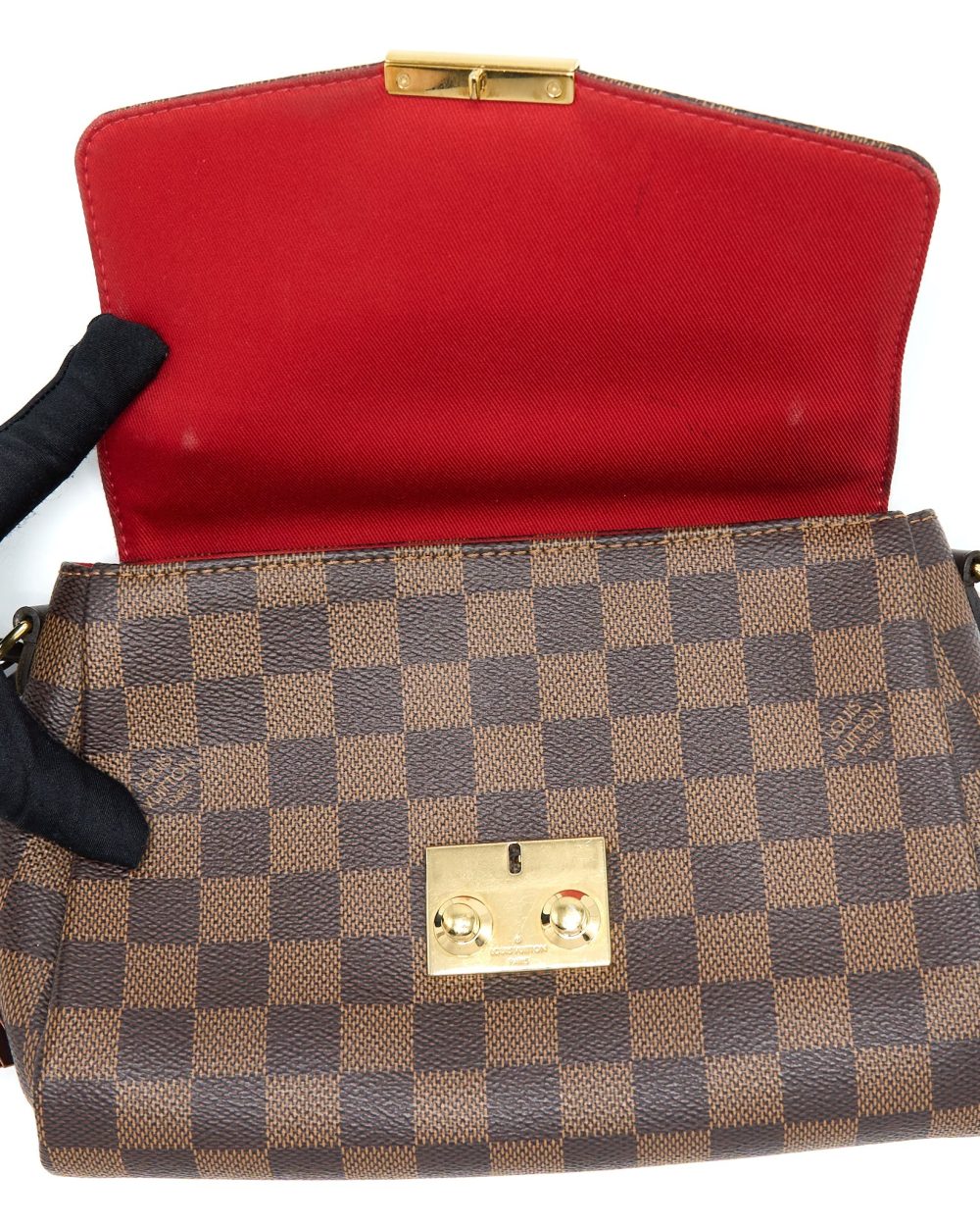 AAA Replica Louis Vuitton LV CROISETTE DAMIER EBENE GHW