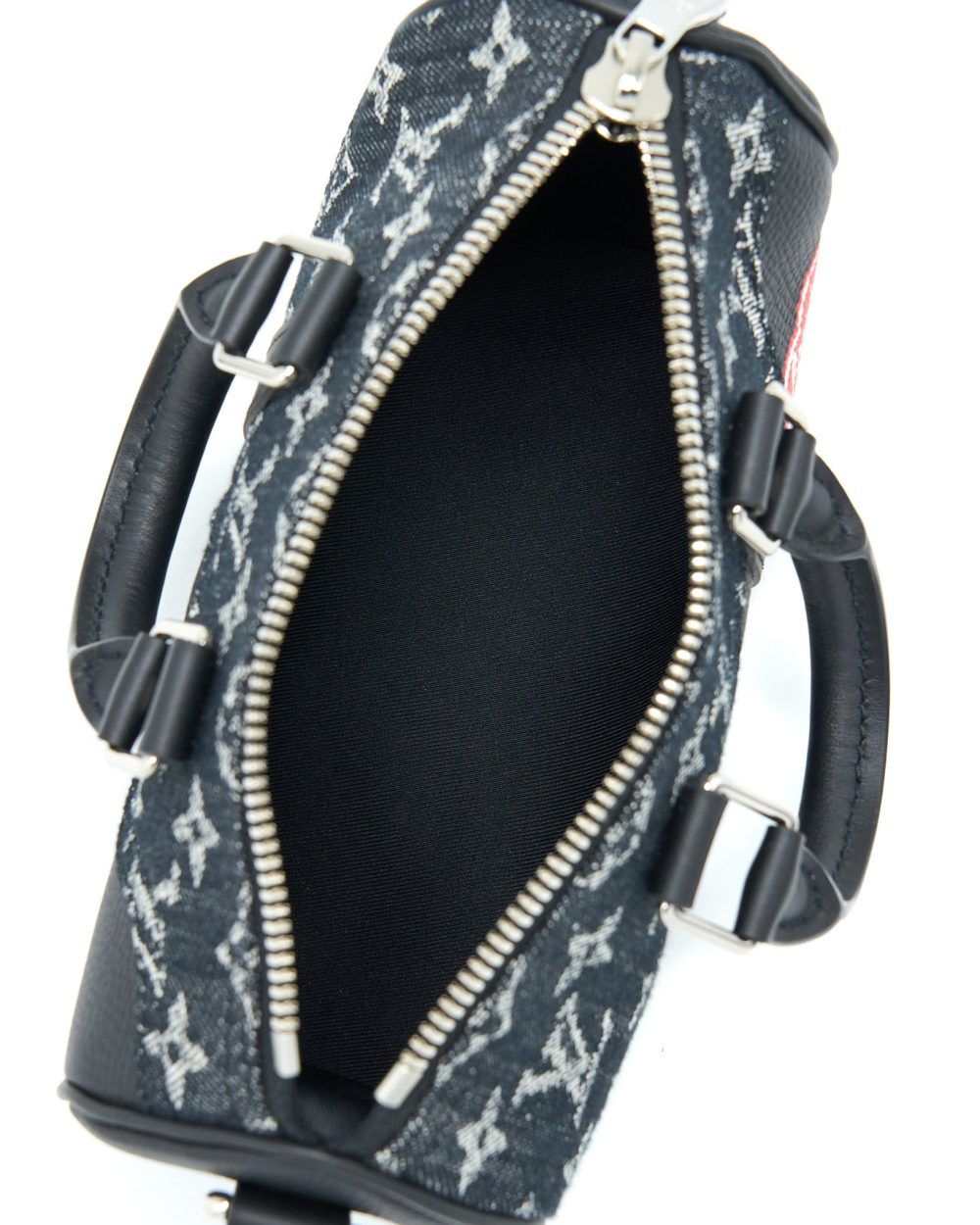 AAA Replica Louis Vuitton LV KEEPALL XS DENIM BLACK/LEATHER SHW