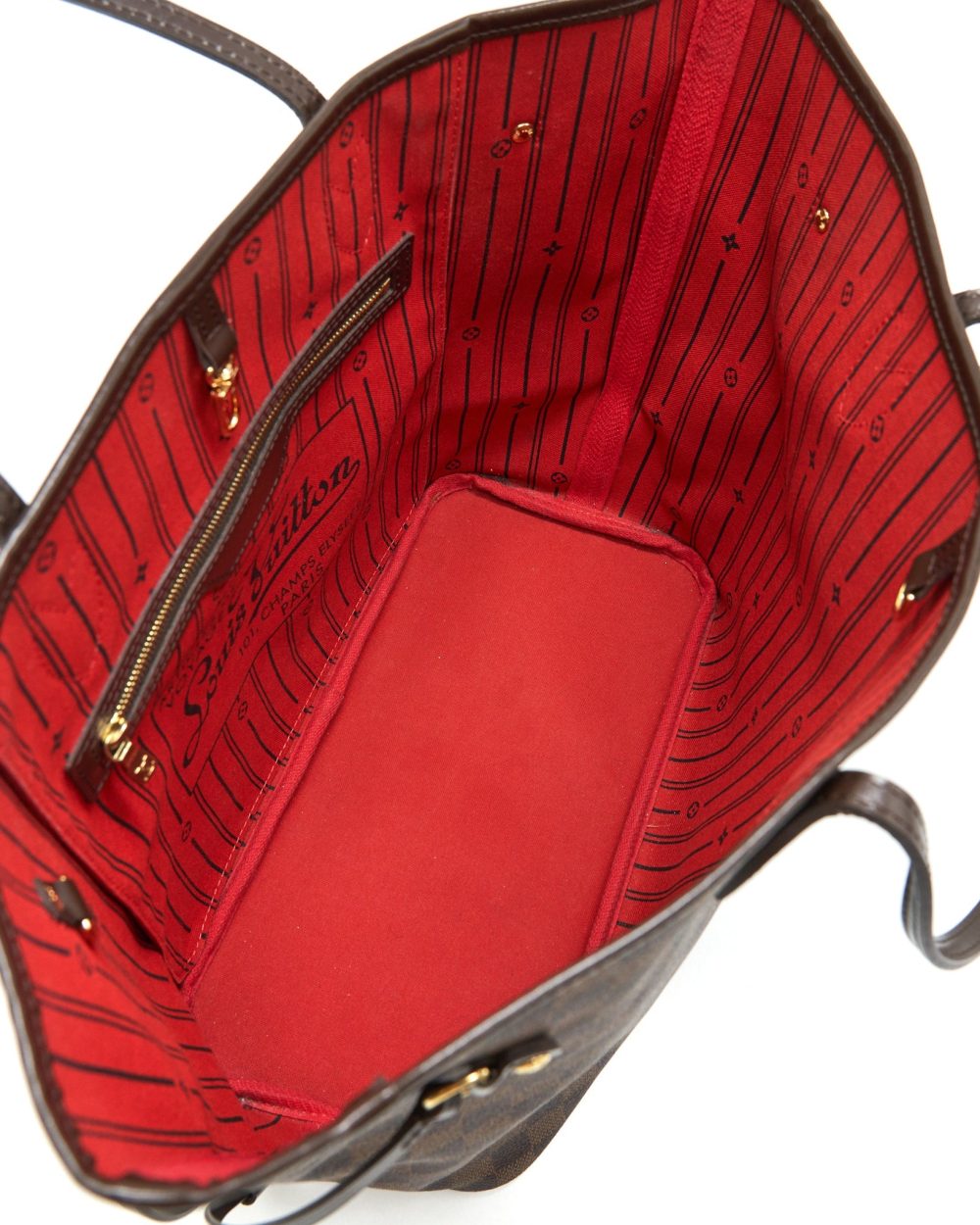 AAA Replica Louis Vuitton LV NEVERFULL MM DAMIER EBENE CANVAS WITHOUT INSIDE POUCH