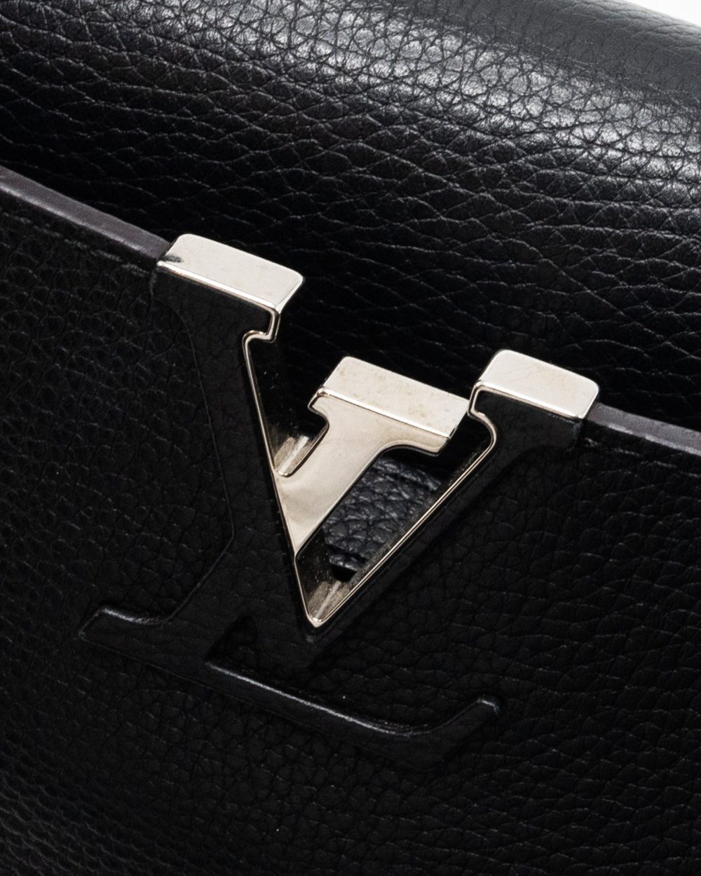 AAA Replica Louis Vuitton LV CAPUCINES PM CALFSKIN BLACK SHW