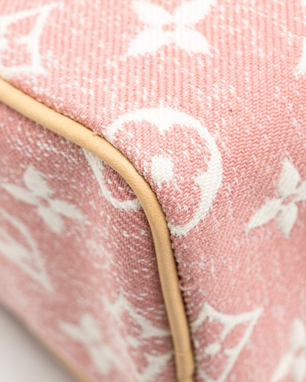 AAA Replica Louis Vuitton LV NANO SPEEDY MONOGRAM JACQUARD DENIM ROSE GHW