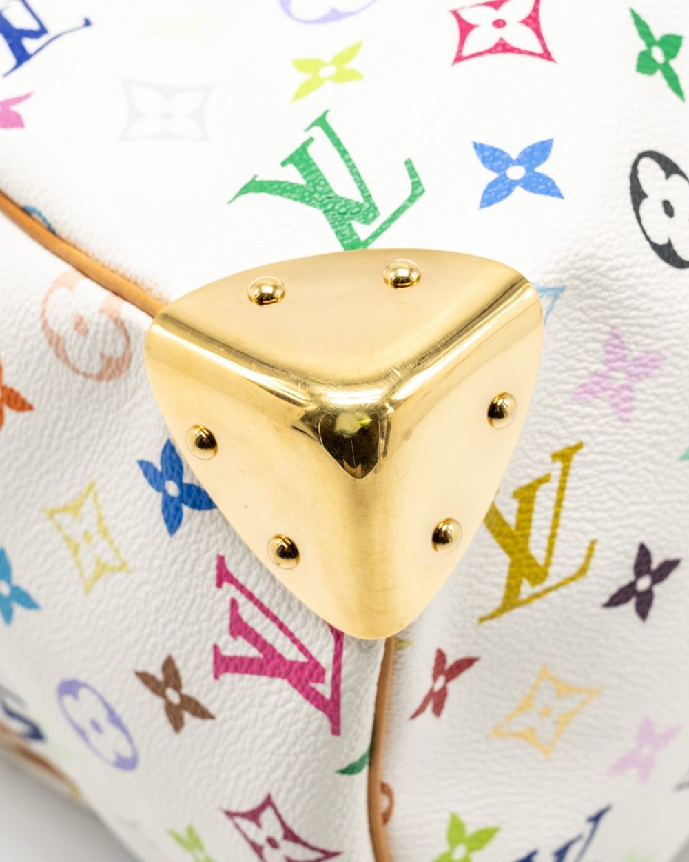 AAA Replica Louis Vuitton LV SPEEDY 30 MONOGRAM CANVAS WHITE MULTICOLOUR GHW