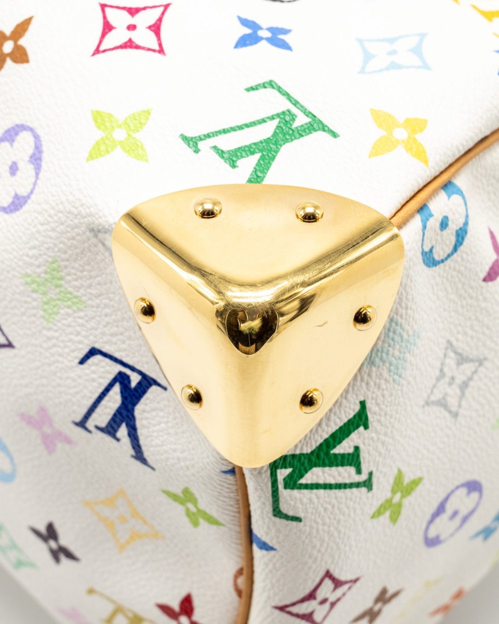 AAA Replica Louis Vuitton LV SPEEDY 30 MONOGRAM CANVAS WHITE MULTICOLOUR GHW