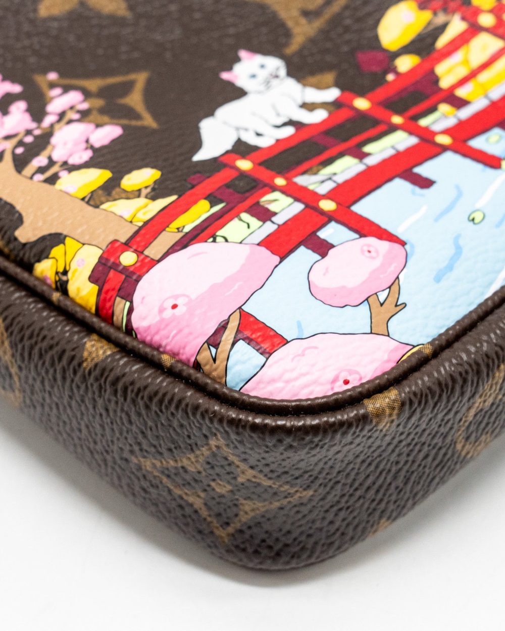 AAA Replica Louis Vuitton LV MINI POCHETTE ACCESSORIES 2021 CHRISTMAS LIMITED EDITION JAPANESE GARDEN SAKURA GHW