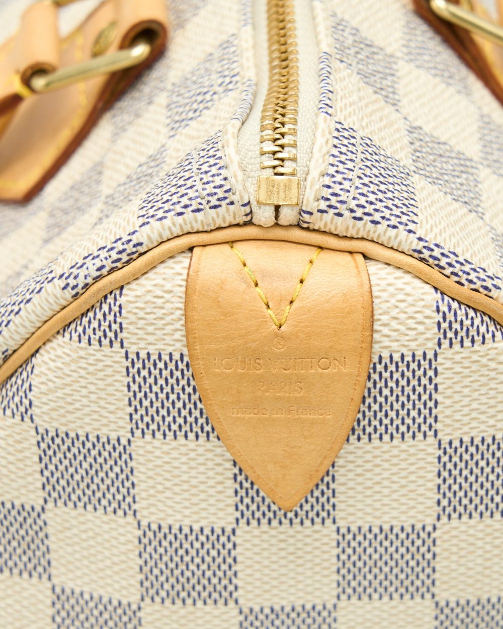 AAA Replica Louis Vuitton LV SPEEDY 25 DAMIER AZUR CANVAS GHW