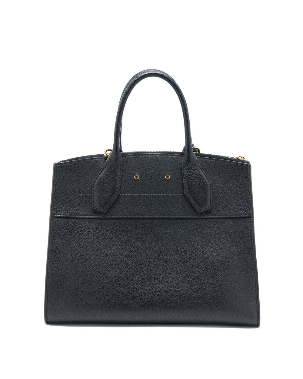 AAA Replica Louis Vuitton LV CITY STEAMER MM GRAINED CALFSKIN BLACK GHW
