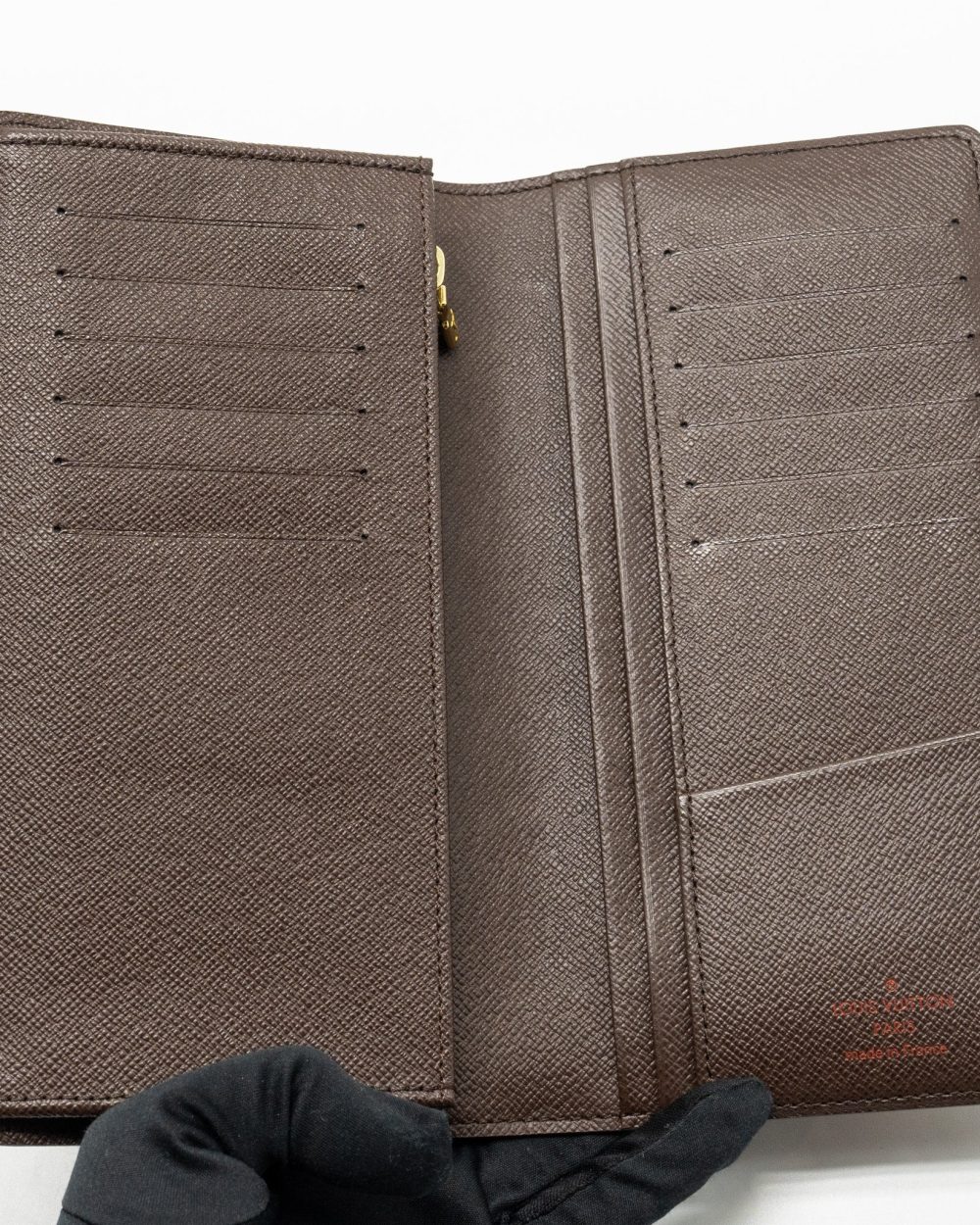 AAA Replica Louis Vuitton LV BRAZZA LONG WALLET DAMIER EBENE CANVAS GHW