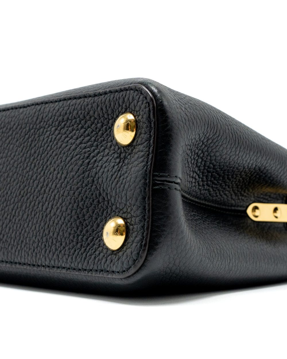 AAA Replica Louis Vuitton LV CAPUCINES BB TAURILLON BLACK GHW