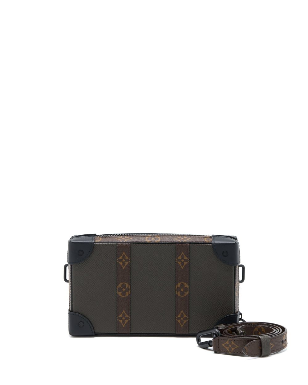 AAA Replica Louis Vuitton LV SOFT TRUNK WALLET TAIGA/MONOGRAM CANVAS KHAKI GREEN BLACK HARDWARE