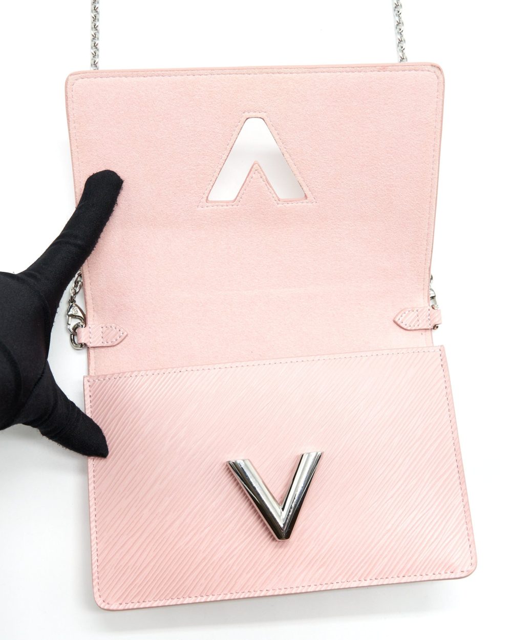 AAA Replica Louis Vuitton LV TWIST WALLET ON CHAIN EPI PINK SHW