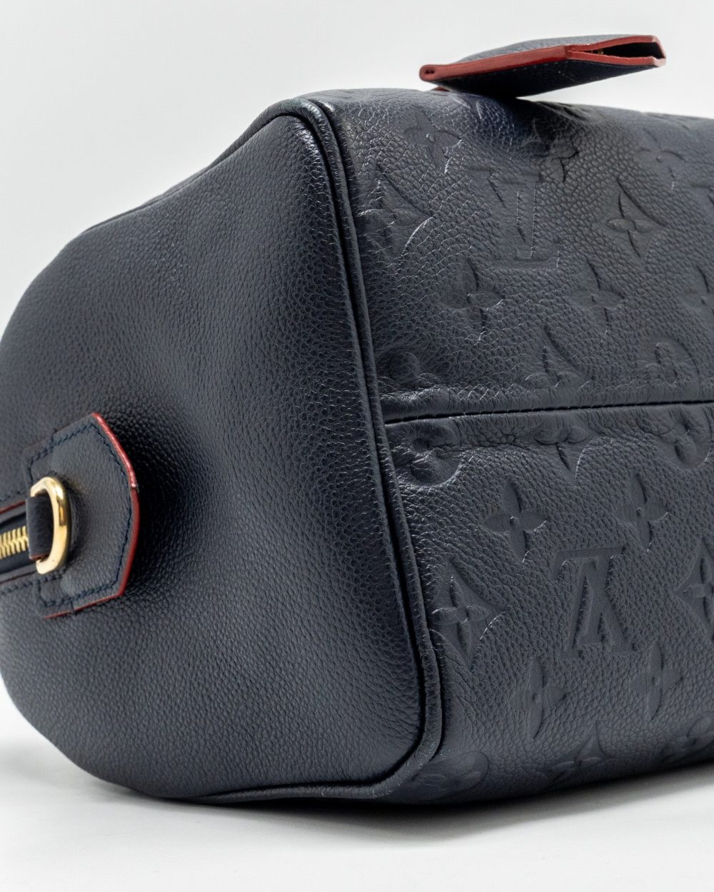 AAA Replica Louis Vuitton LV SPEEDY 25 BANDOULIERE MONOGRAM EMPREINTE NAVY/RED GHW