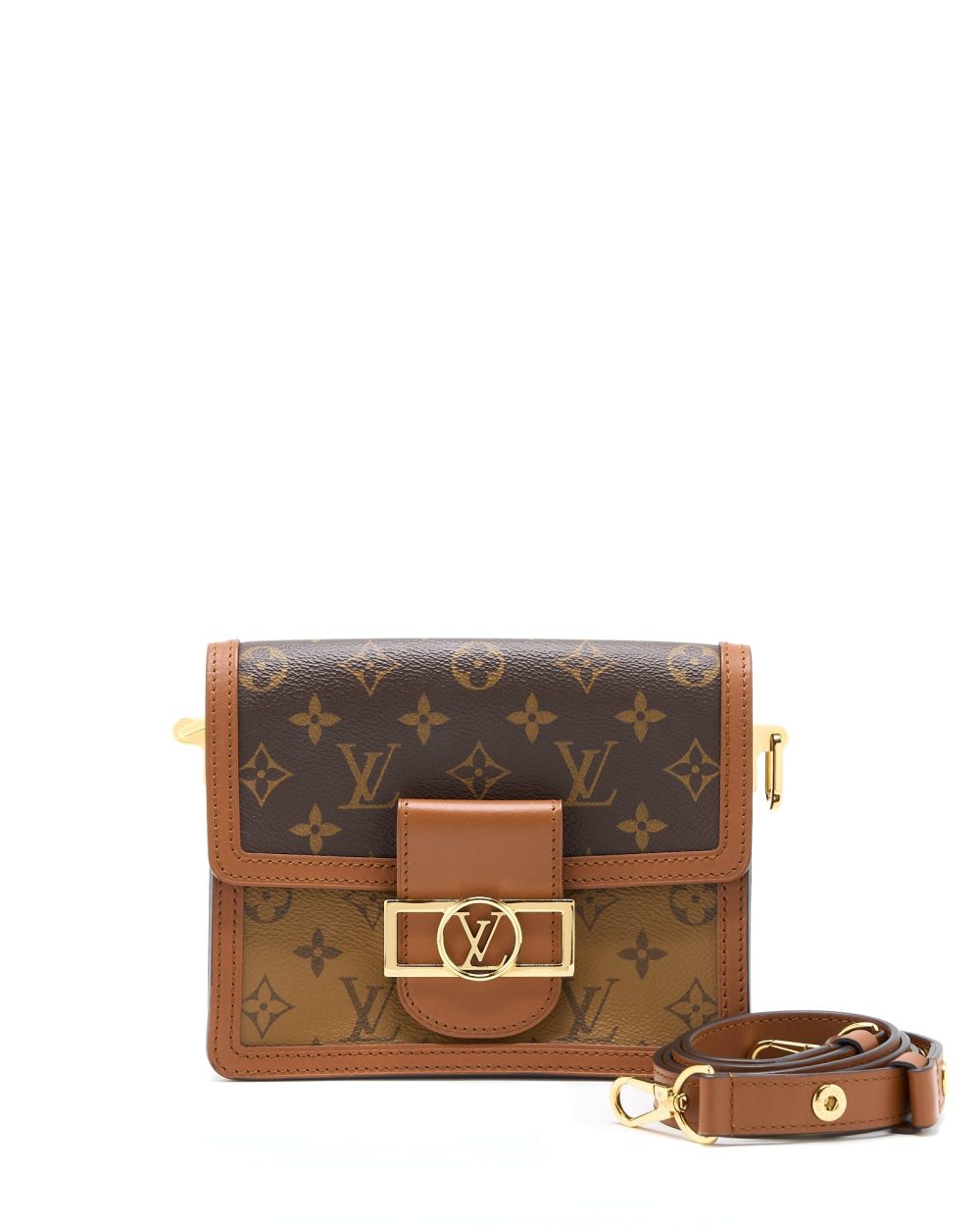 AAA Replica Louis Vuitton LV MINI DAUPHINE MONOGRAM REVERSE CANVAS GHW