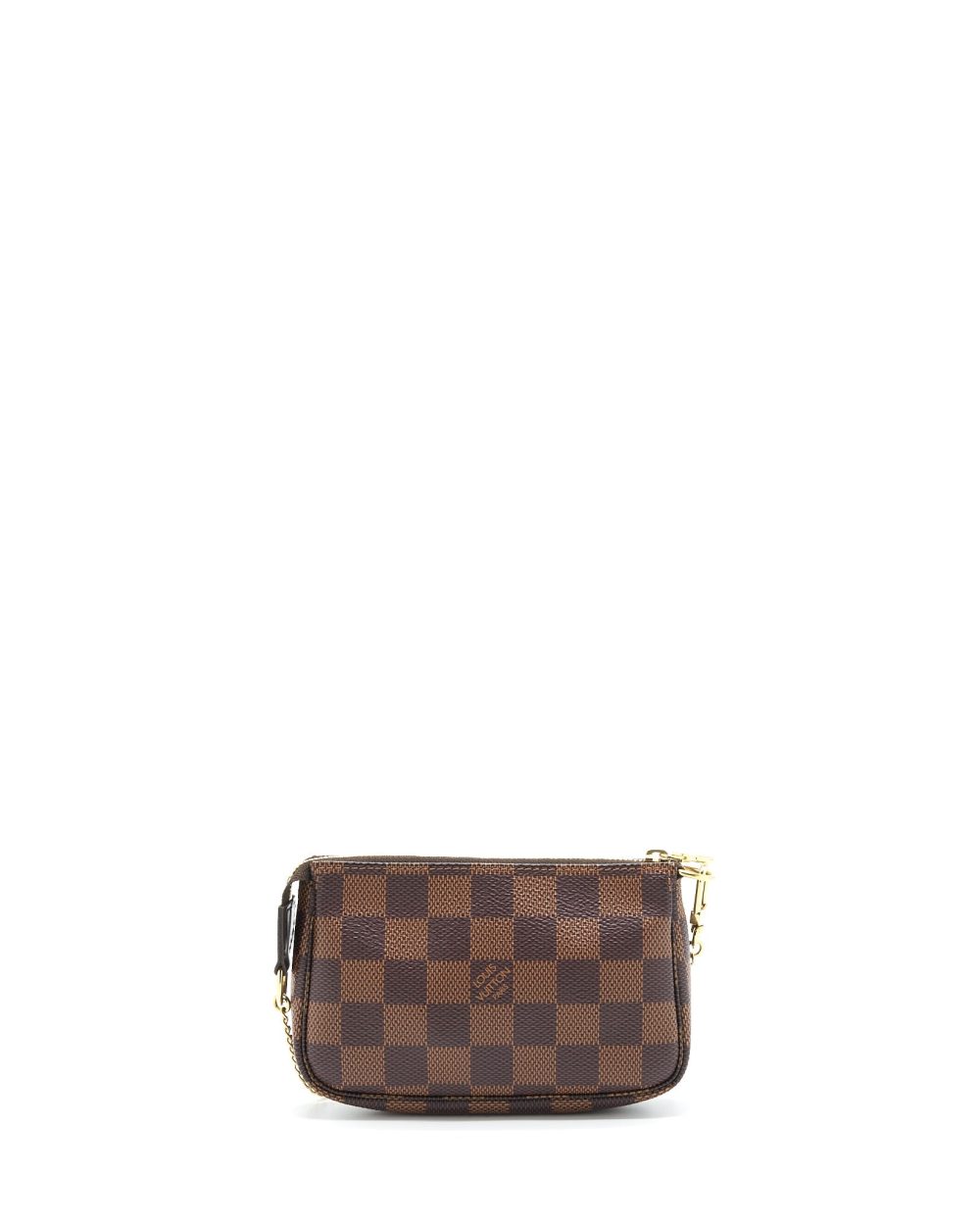 AAA Replica Louis Vuitton LV MINI POCHETTE ACCESSORIES DAMIER EBENE CANVAS GHW