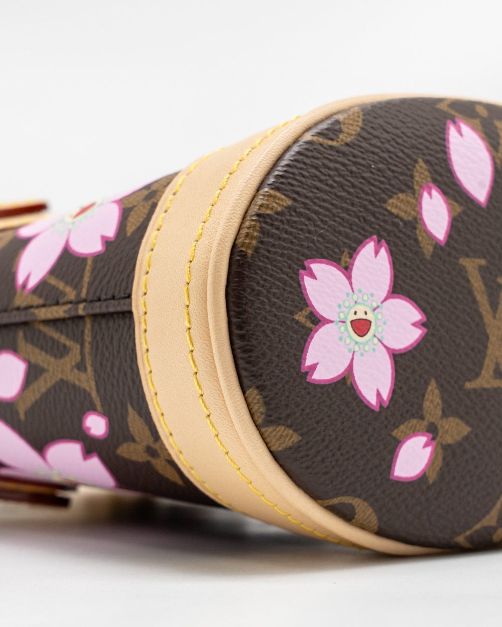 AAA Replica Louis Vuitton LV HARUKI MURAKAMI NANO BUCKET MONOGRAM CANVAS SAKURA BROWN GHW